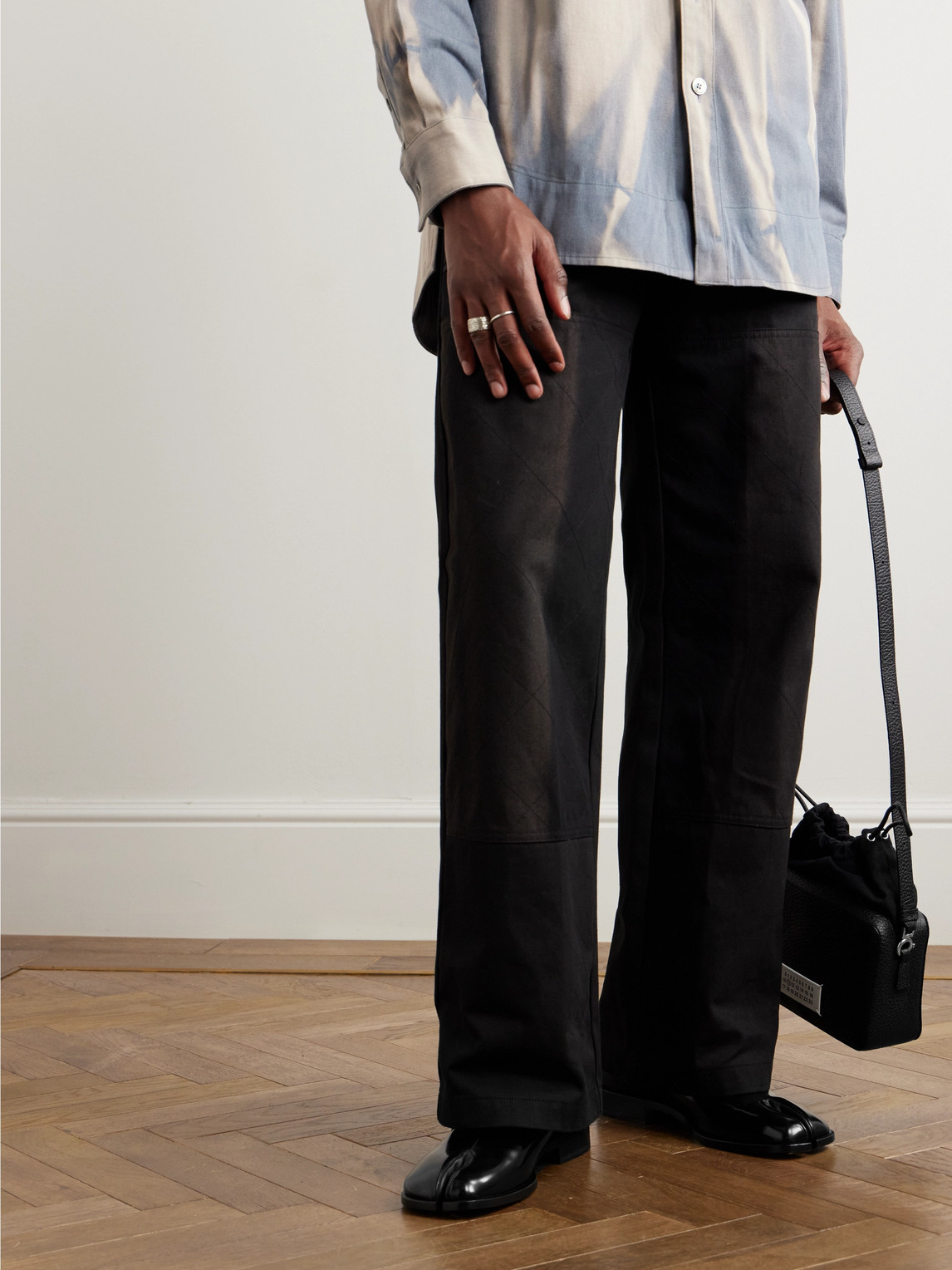 Maison Margiela Tabi Split-toe Patent-leather Loafers In Black