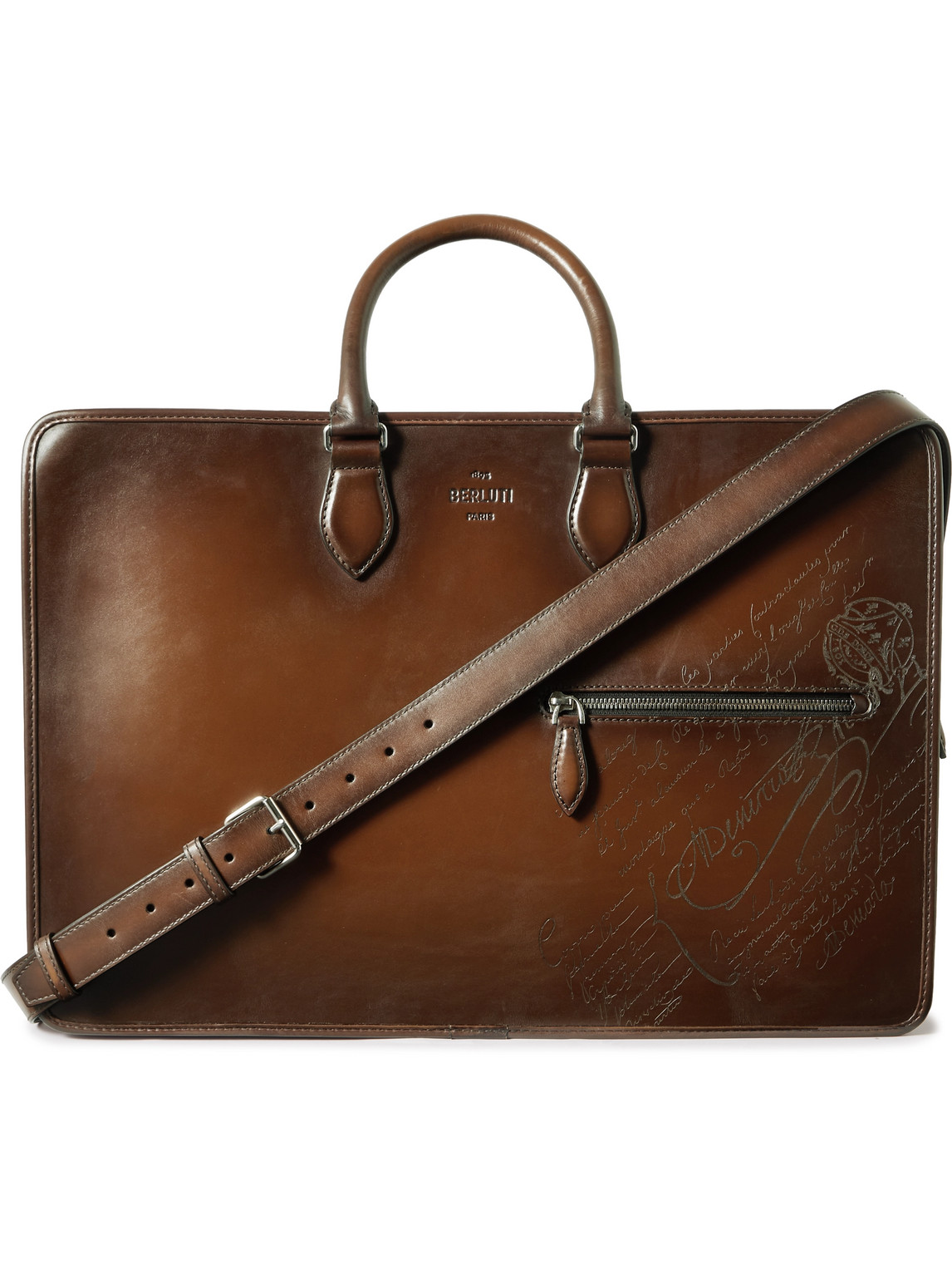 Berluti 3 Nuits Neo Scritto Venezia Leather Briefcase