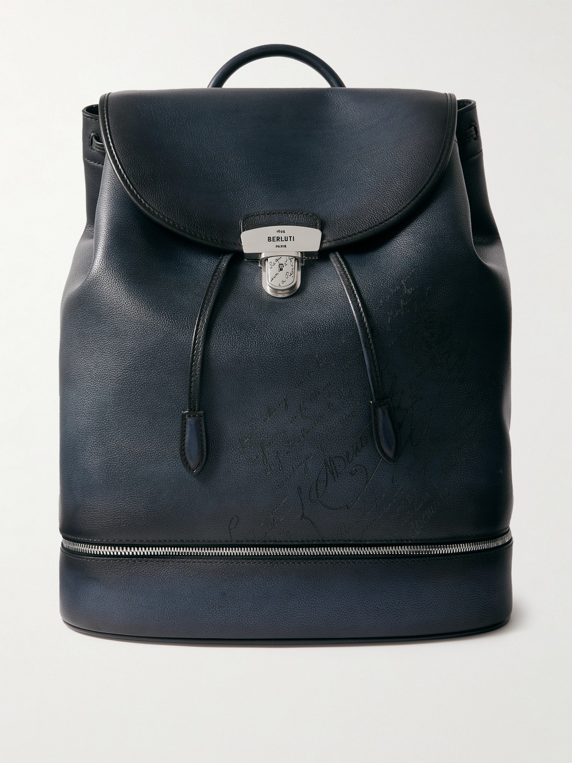 Berluti Escape Scritto Venezia Softy Leather Backpack In Blue