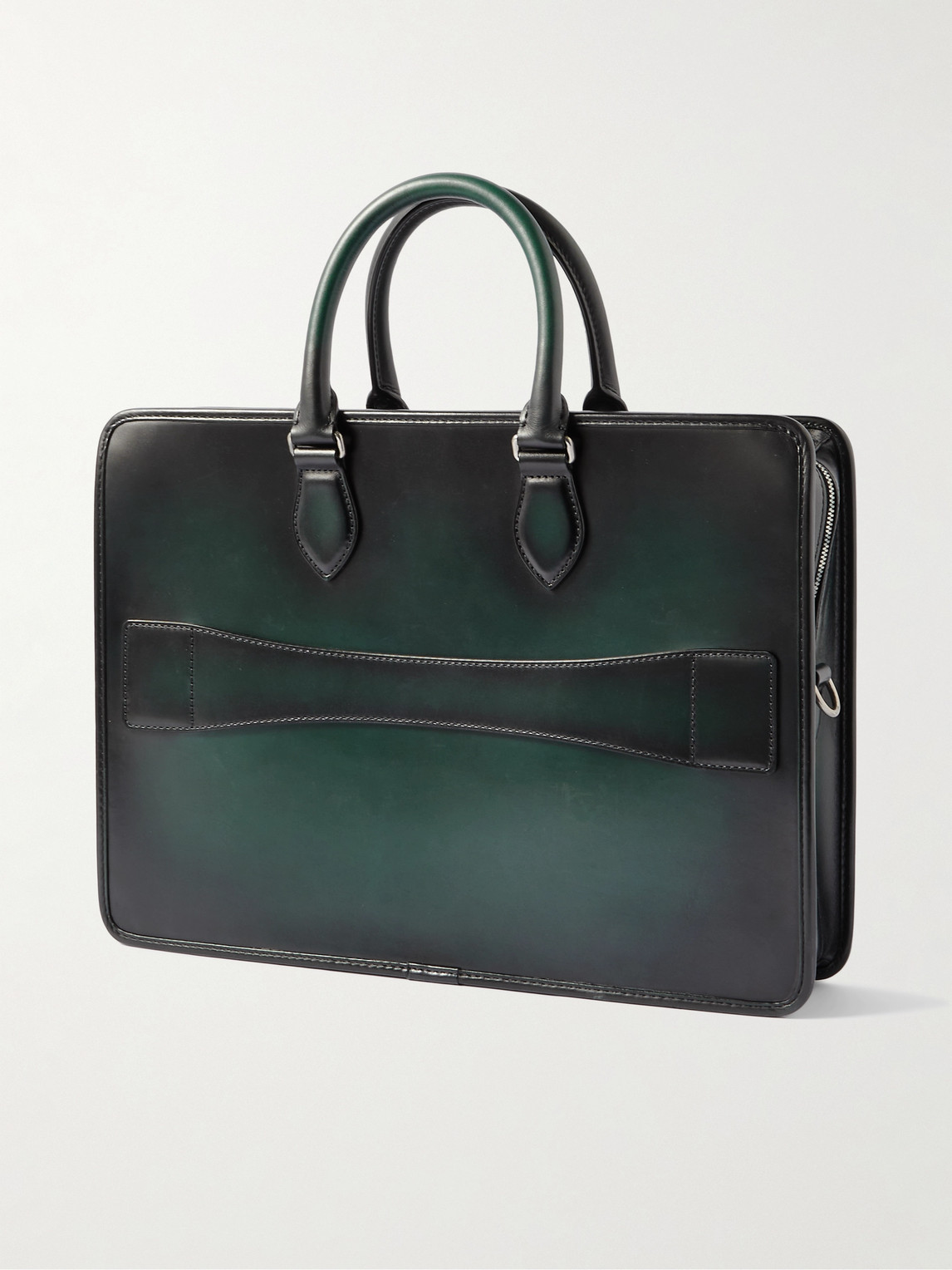 Shop Berluti 1 Jour Neo Scritto Venezia Leather Briefcase In Green