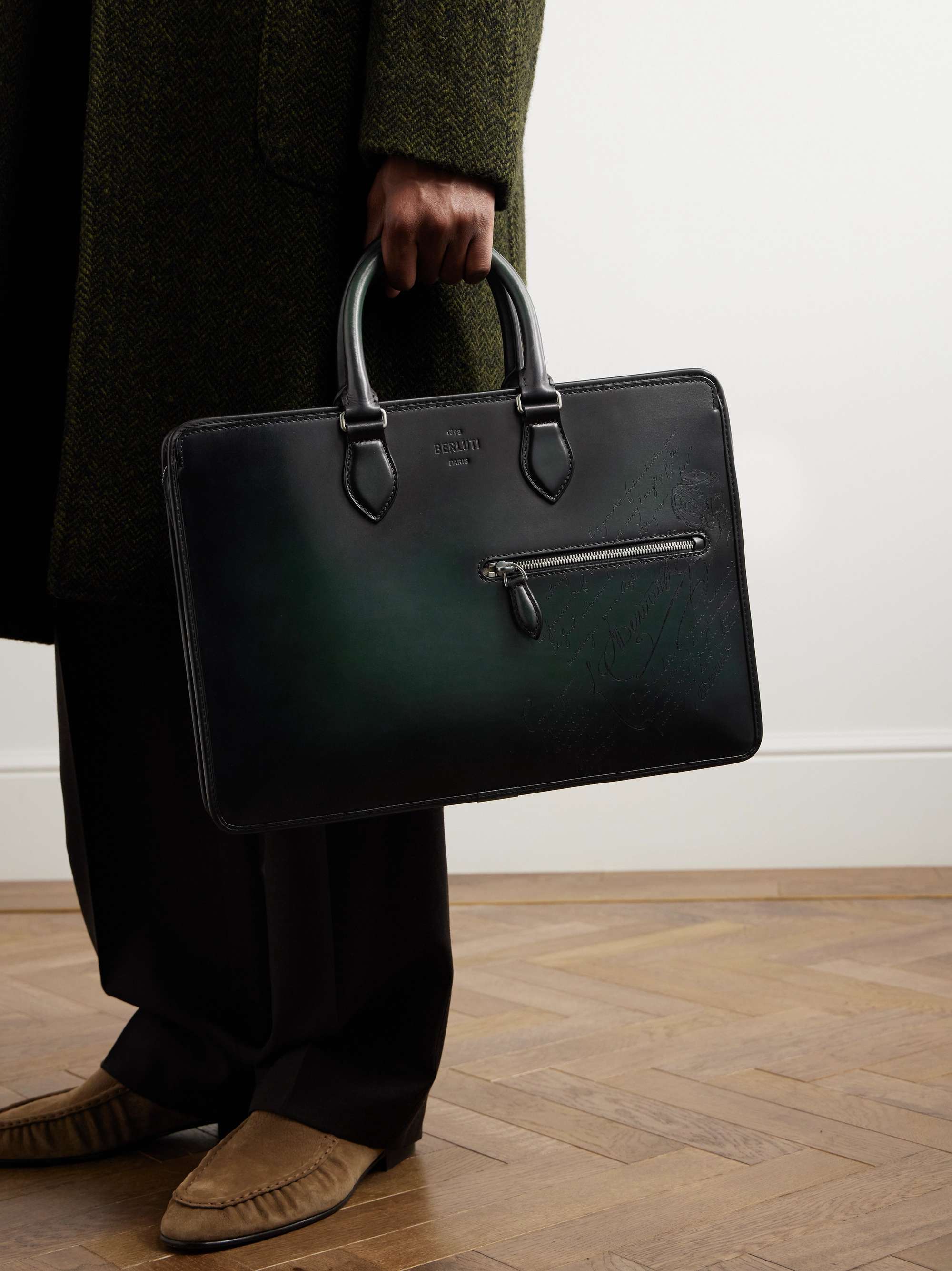 BERLUTI 1 Jour Neo Scritto Venezia Leather Briefcase for Men | MR PORTER