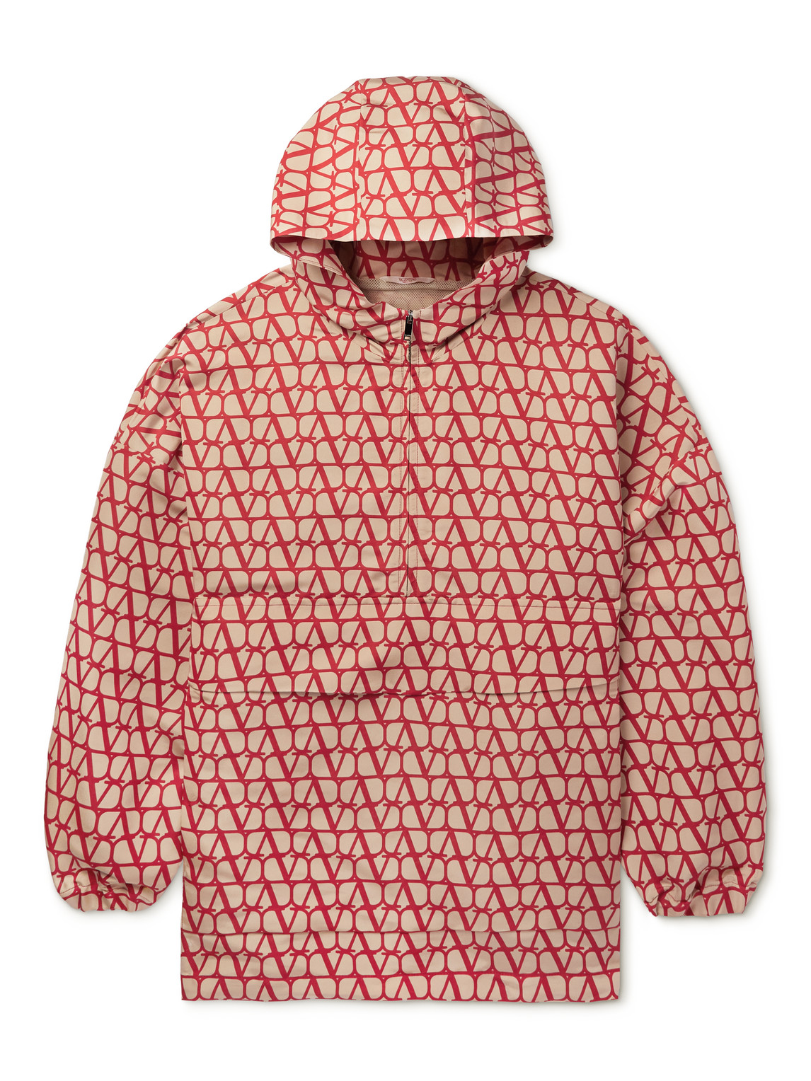 Valentino Anorak Con Stampa Toile Iconographe All Over In Red