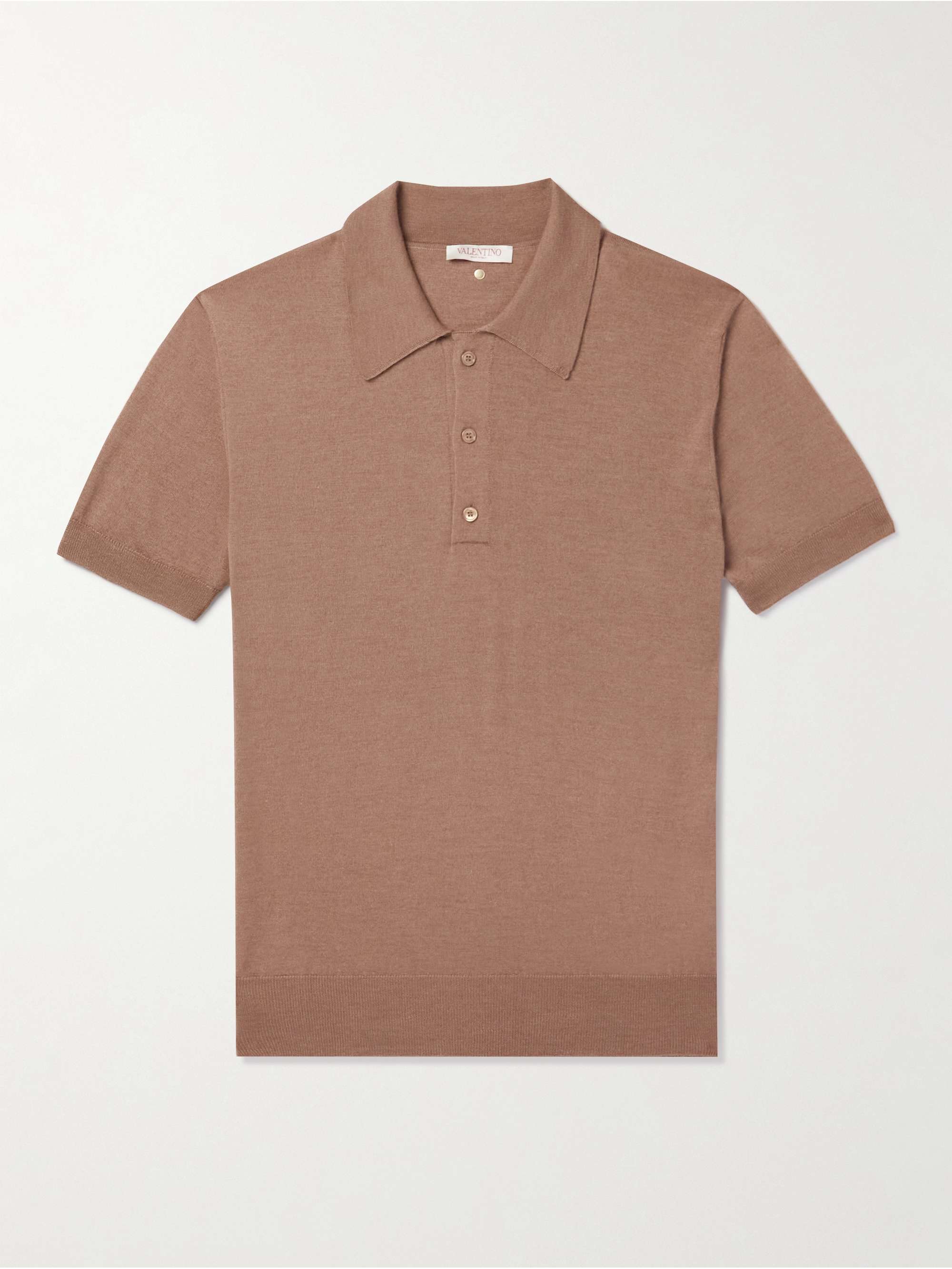 VALENTINO Slim-Fit Cashmere and Polo Shirt MR PORTER