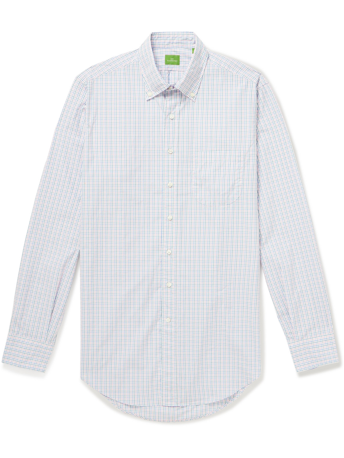 Sid Mashburn Button-down Collar Checked Cotton-poplin Shirt In Blue