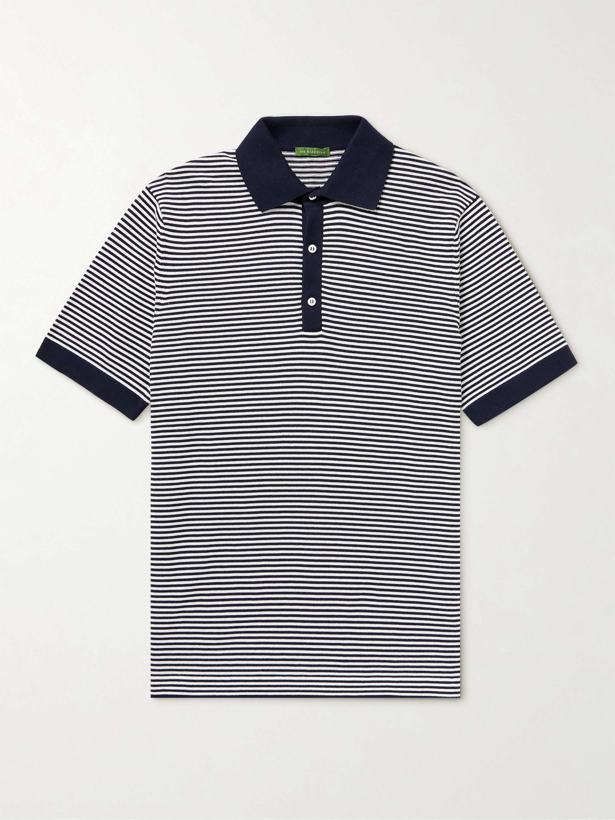 SID MASHBURN Striped Cotton Polo Shirt