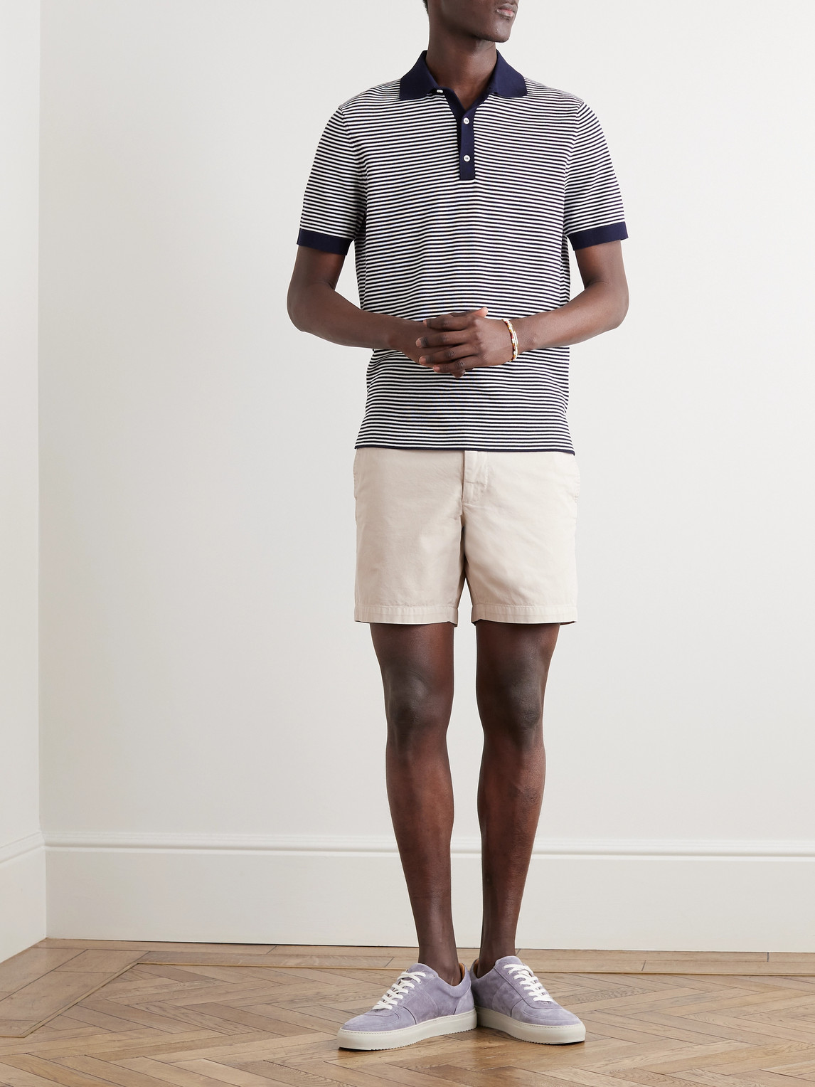 Shop Sid Mashburn Straight-leg Garment-dyed Cotton-twill Shorts In Gray