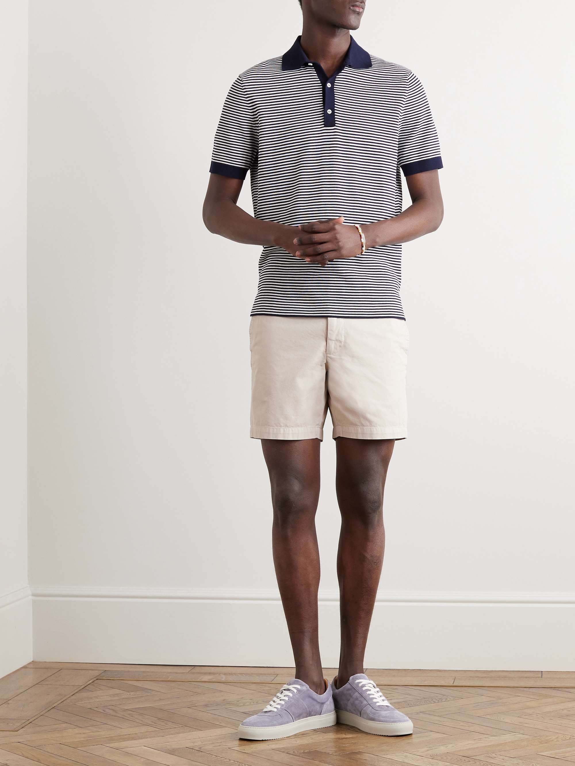 SID MASHBURN Straight-Leg Garment-Dyed Cotton-Twill Shorts