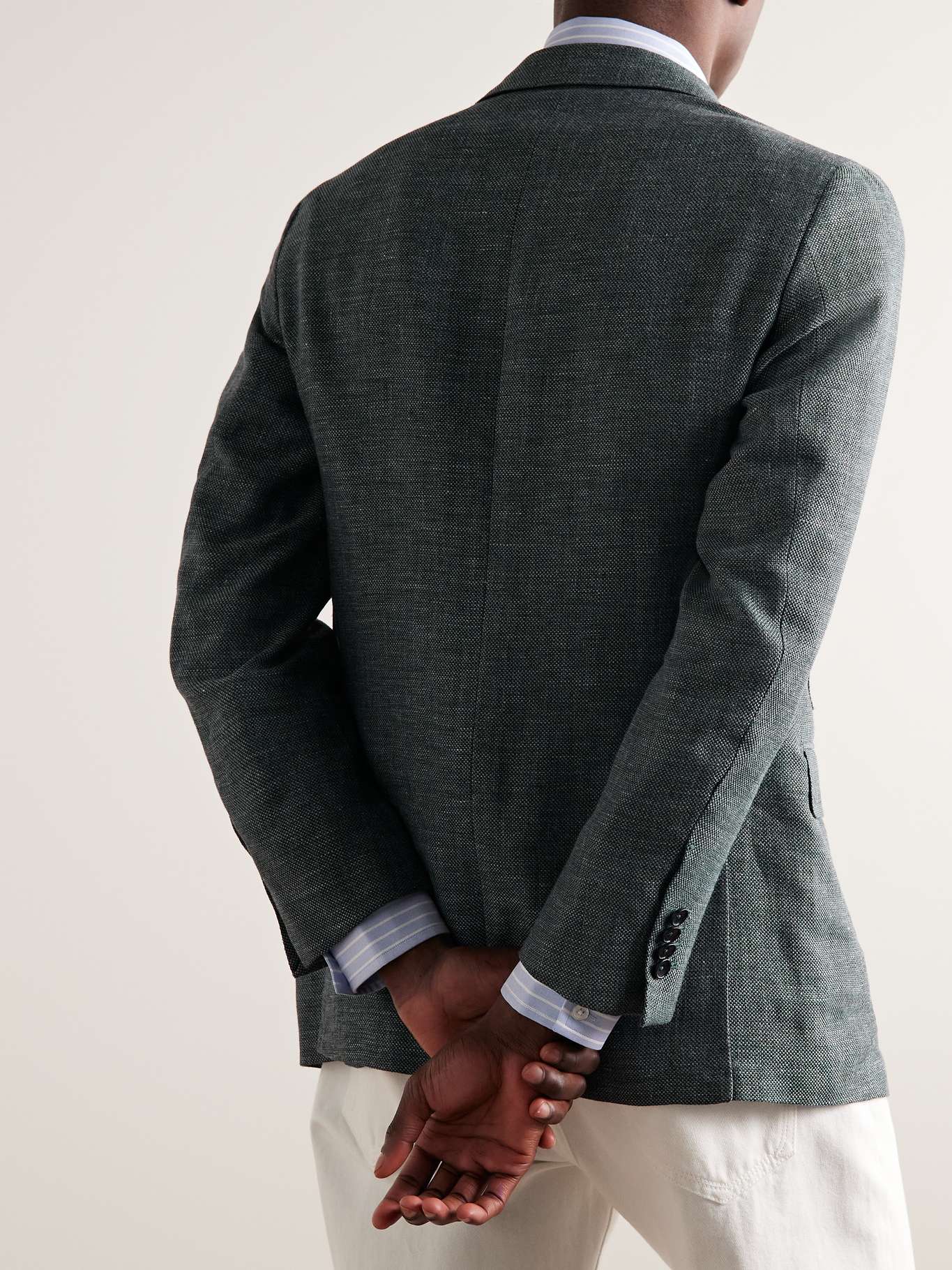 SID MASHBURN Kincaid No. 2 Slim-Fit Linen and Wool-Blend Hopsack Suit ...