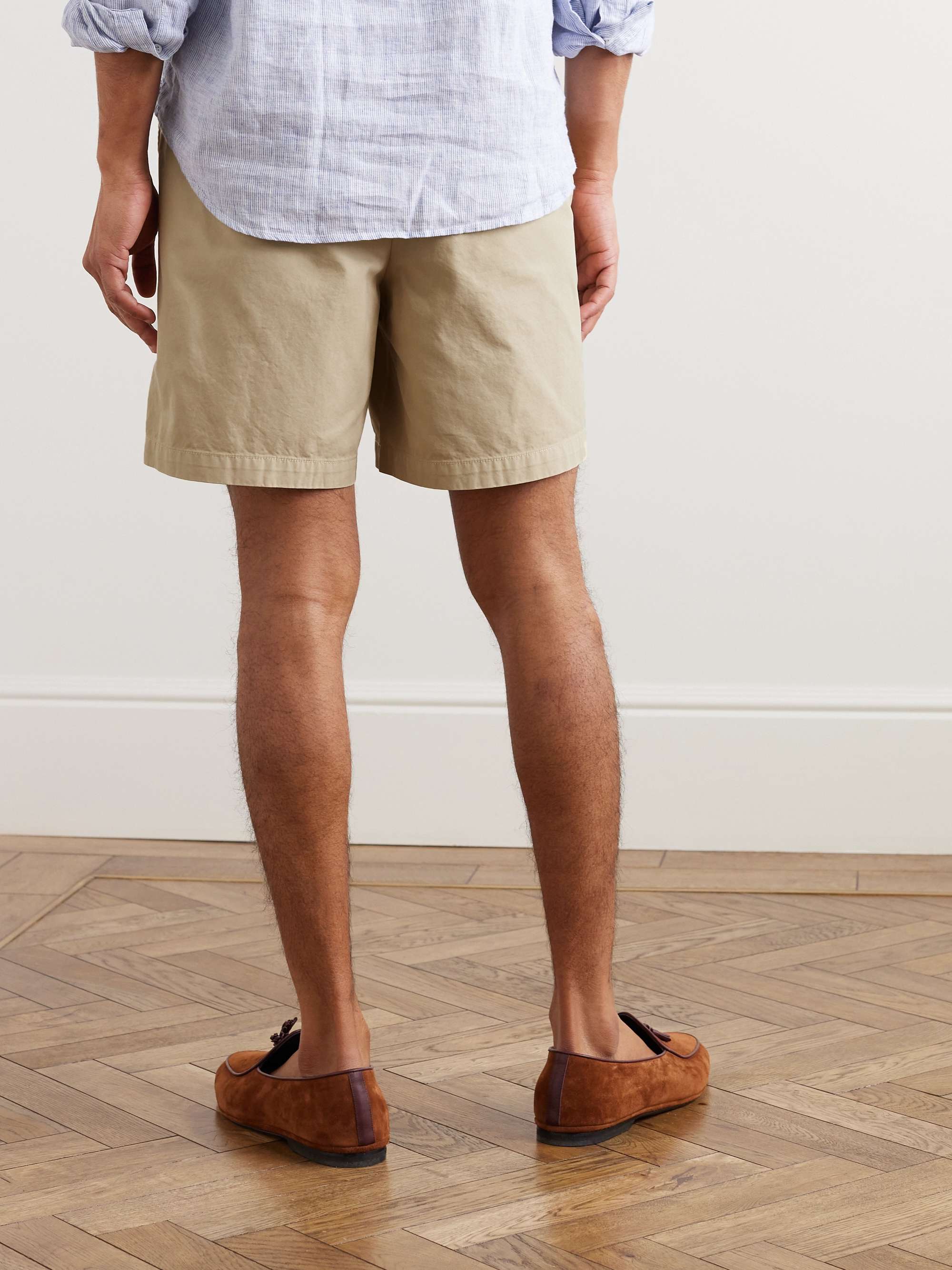 SID MASHBURN Straight-Leg Garment-Dyed Cotton-Twill Shorts