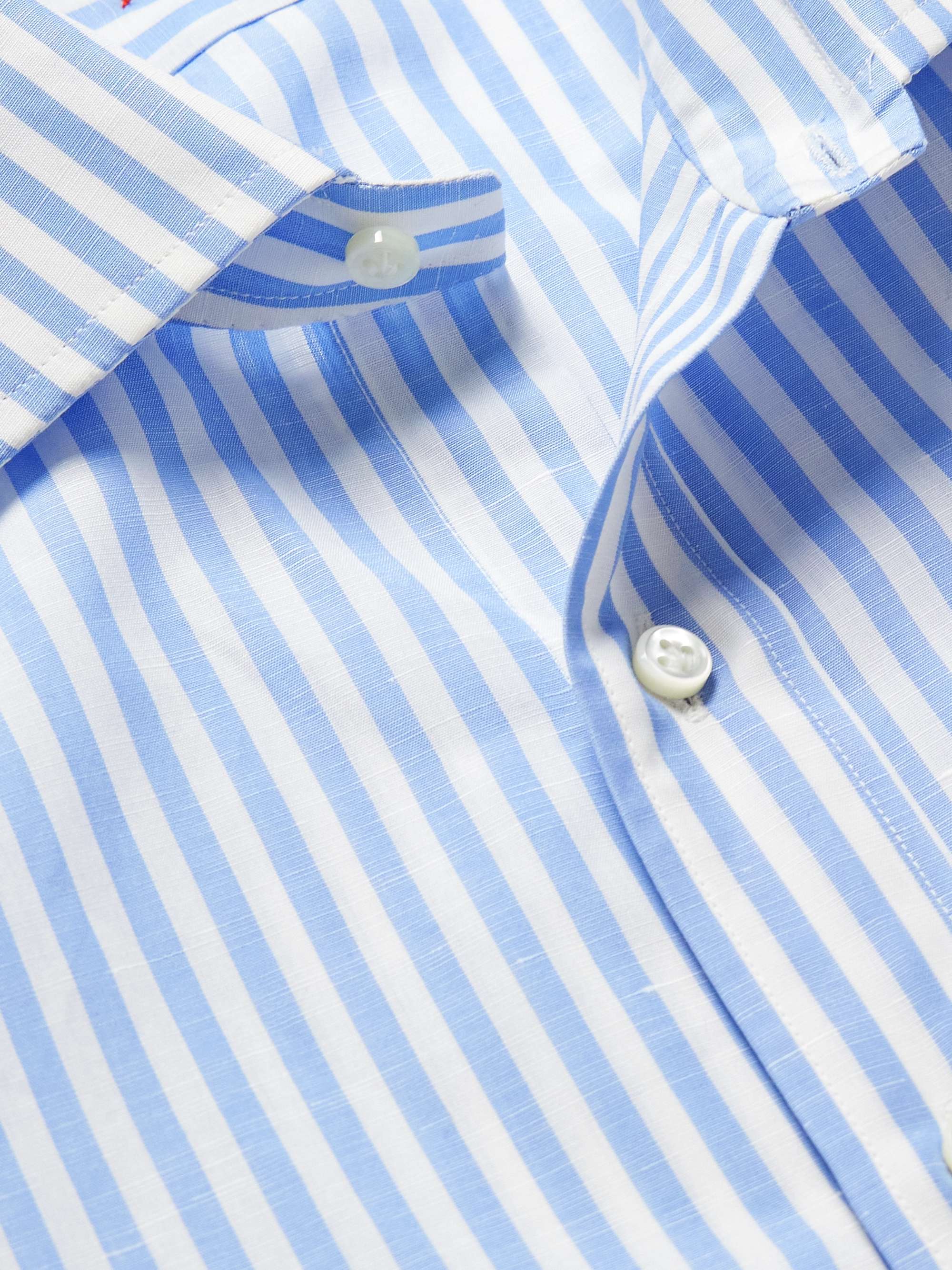SID MASHBURN Otto Striped Cotton and Linen-Blend Shirt