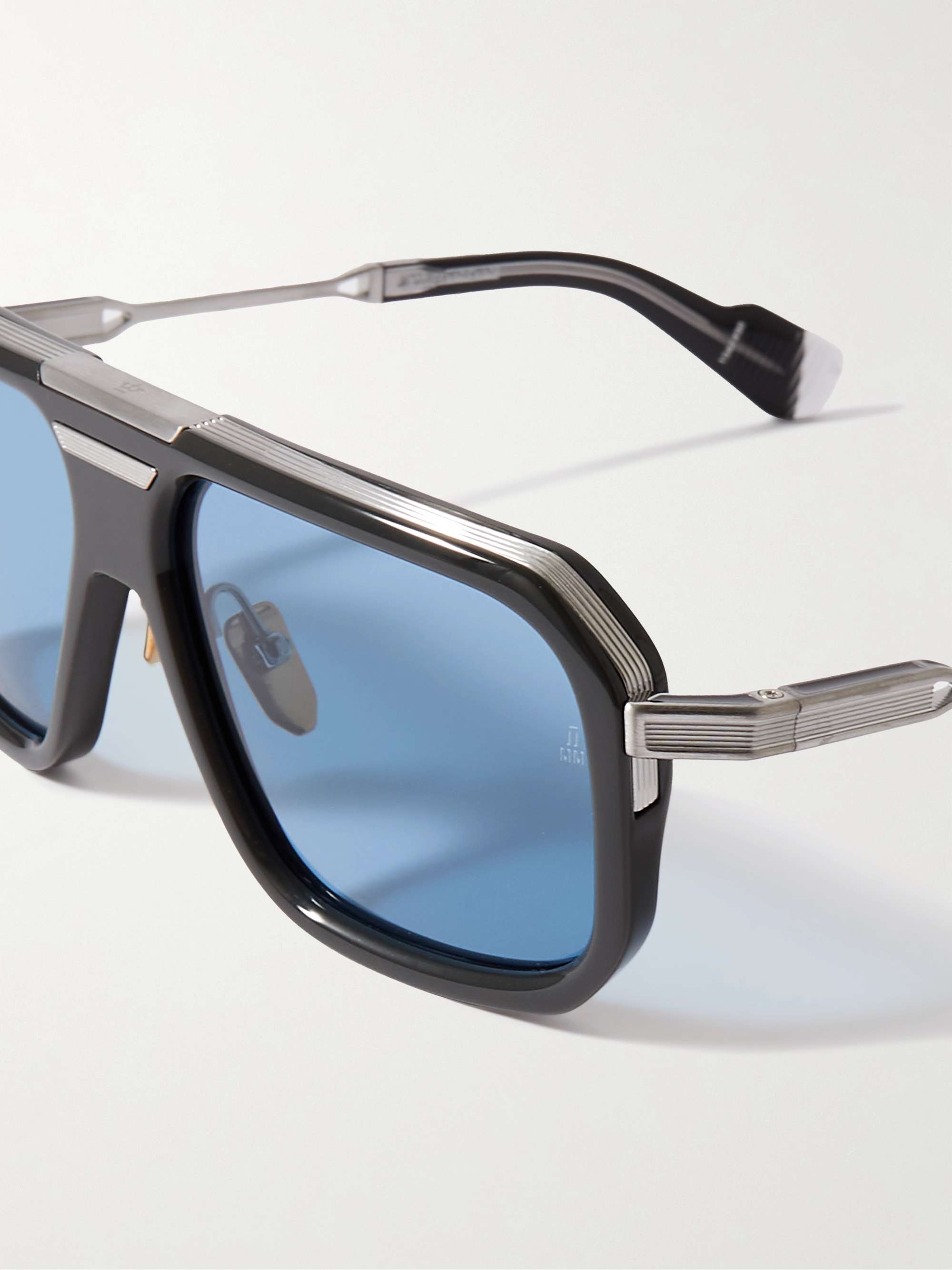 JACQUES MARIE MAGE Donohu Aviator-Style Silver-Tone and Acetate Sunglasses
