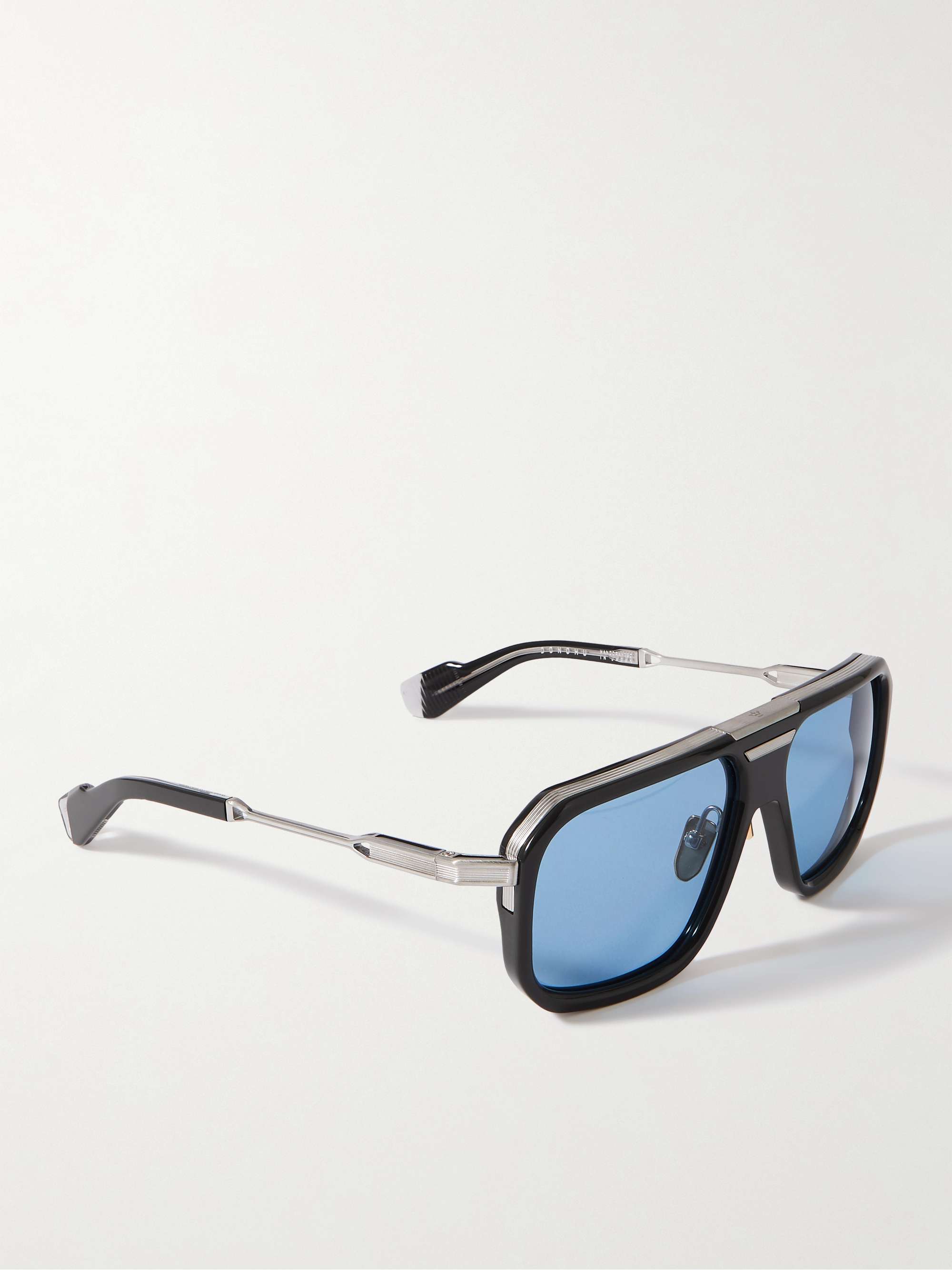 JACQUES MARIE MAGE Donohu Aviator-Style Silver-Tone and Acetate Sunglasses
