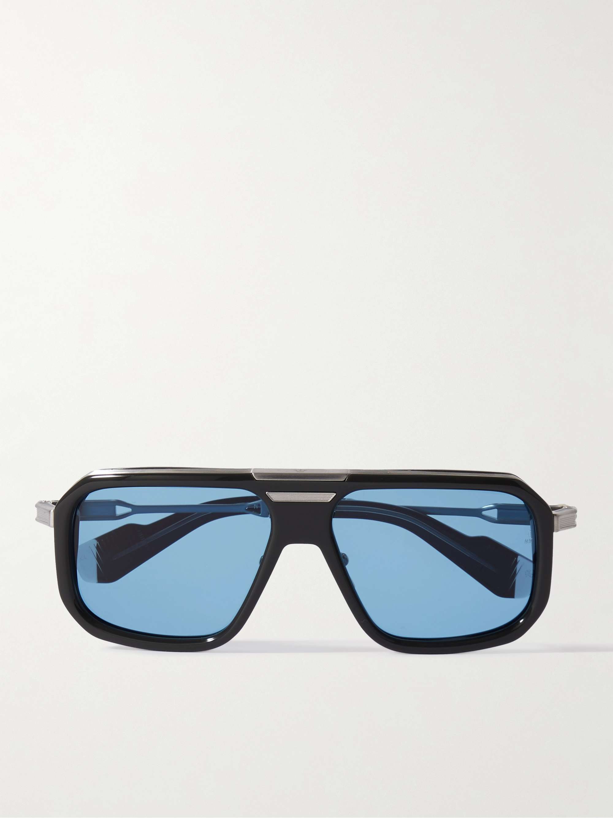 JACQUES MARIE MAGE Donohu Aviator-Style Silver-Tone and Acetate ...