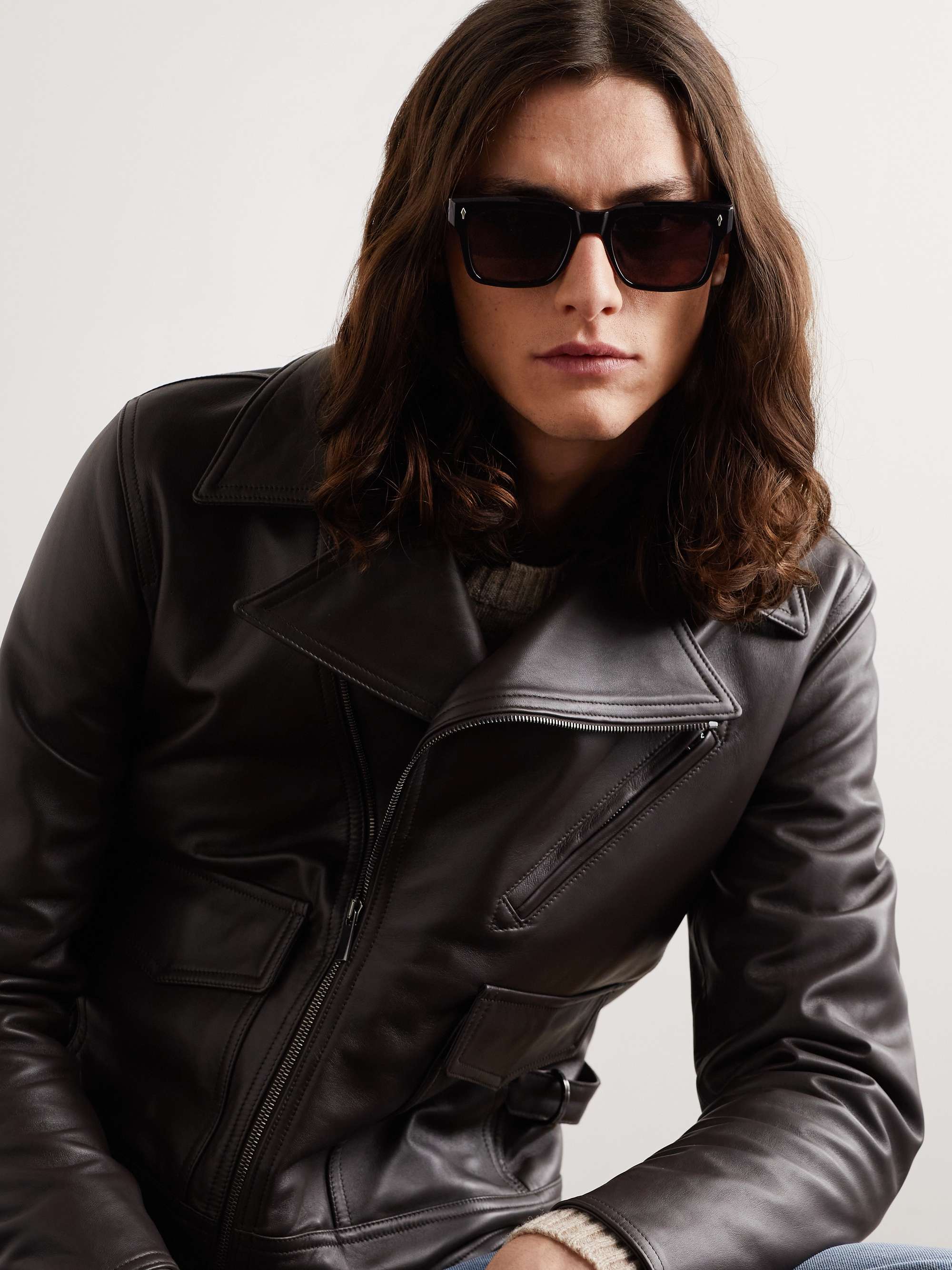 JACQUES MARIE MAGE Torino Square Frame Acetate Sunglasses MR PORTER black-leather-trimmed-logo-embossed-coated-canvas-messenger-bag