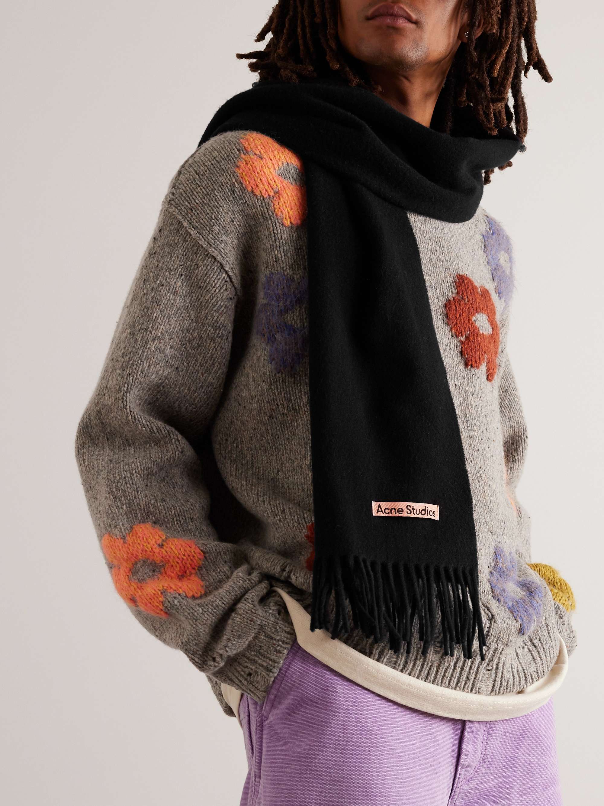 ACNE STUDIOS Canada Narrow Fringed Wool Scarf