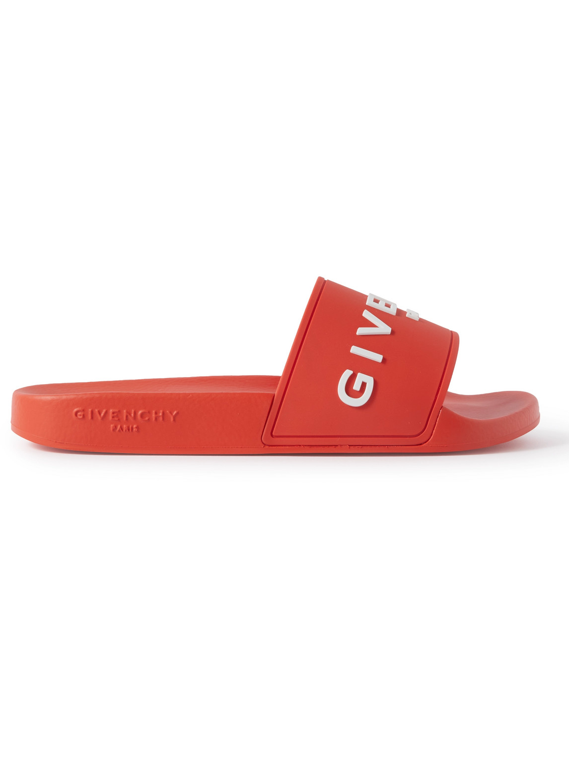 Givenchy Logo-embossed Rubber Slides In Orange