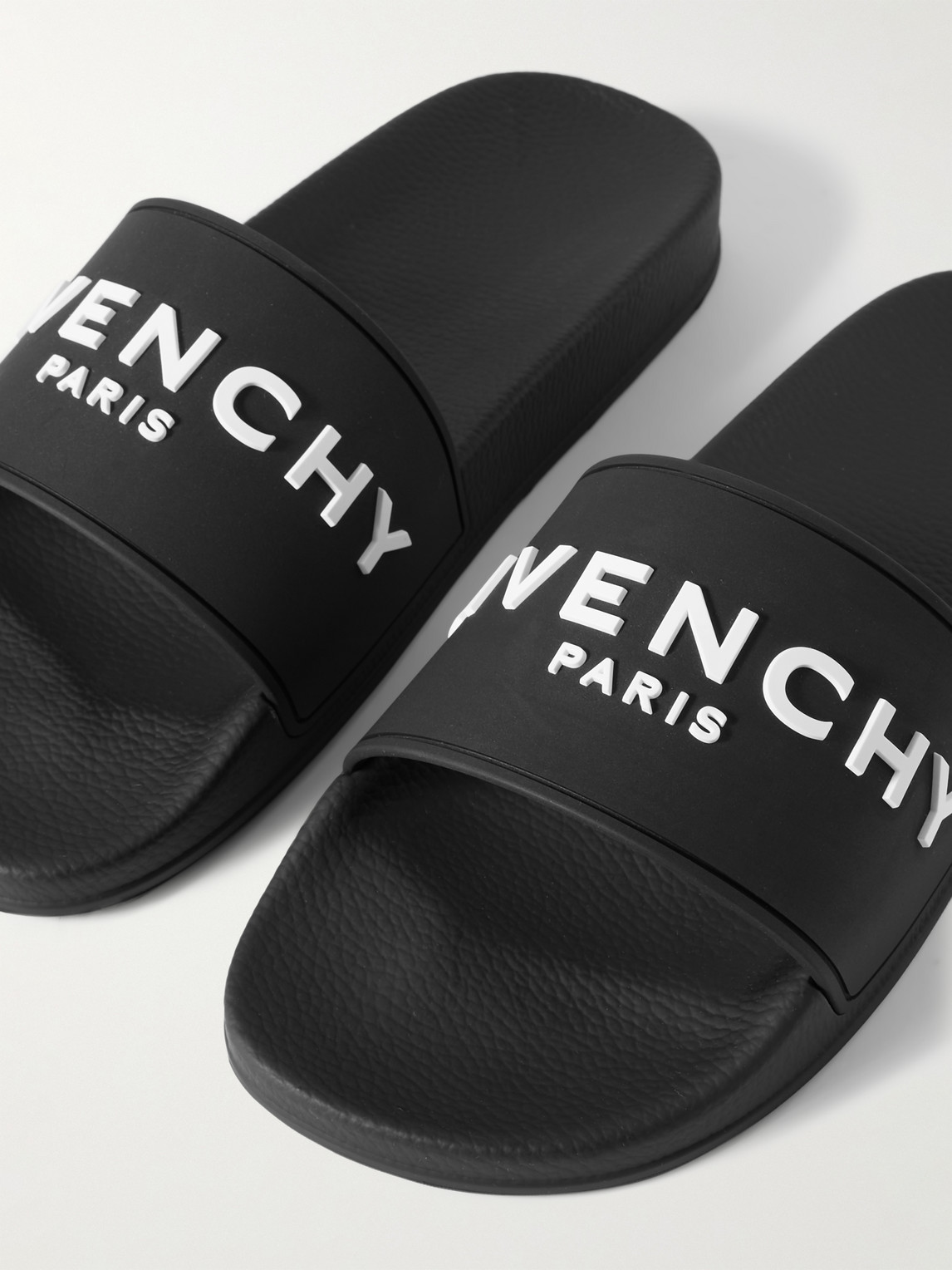 Shop Givenchy Logo-embossed Rubber Slides In Black