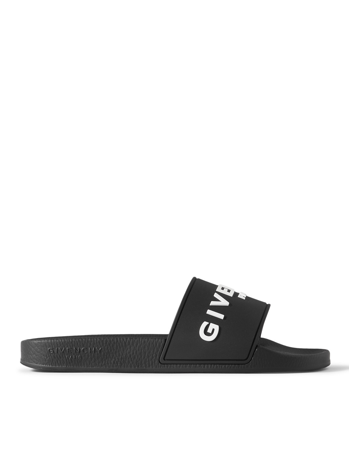 Shop Givenchy Logo-embossed Rubber Slides In Black