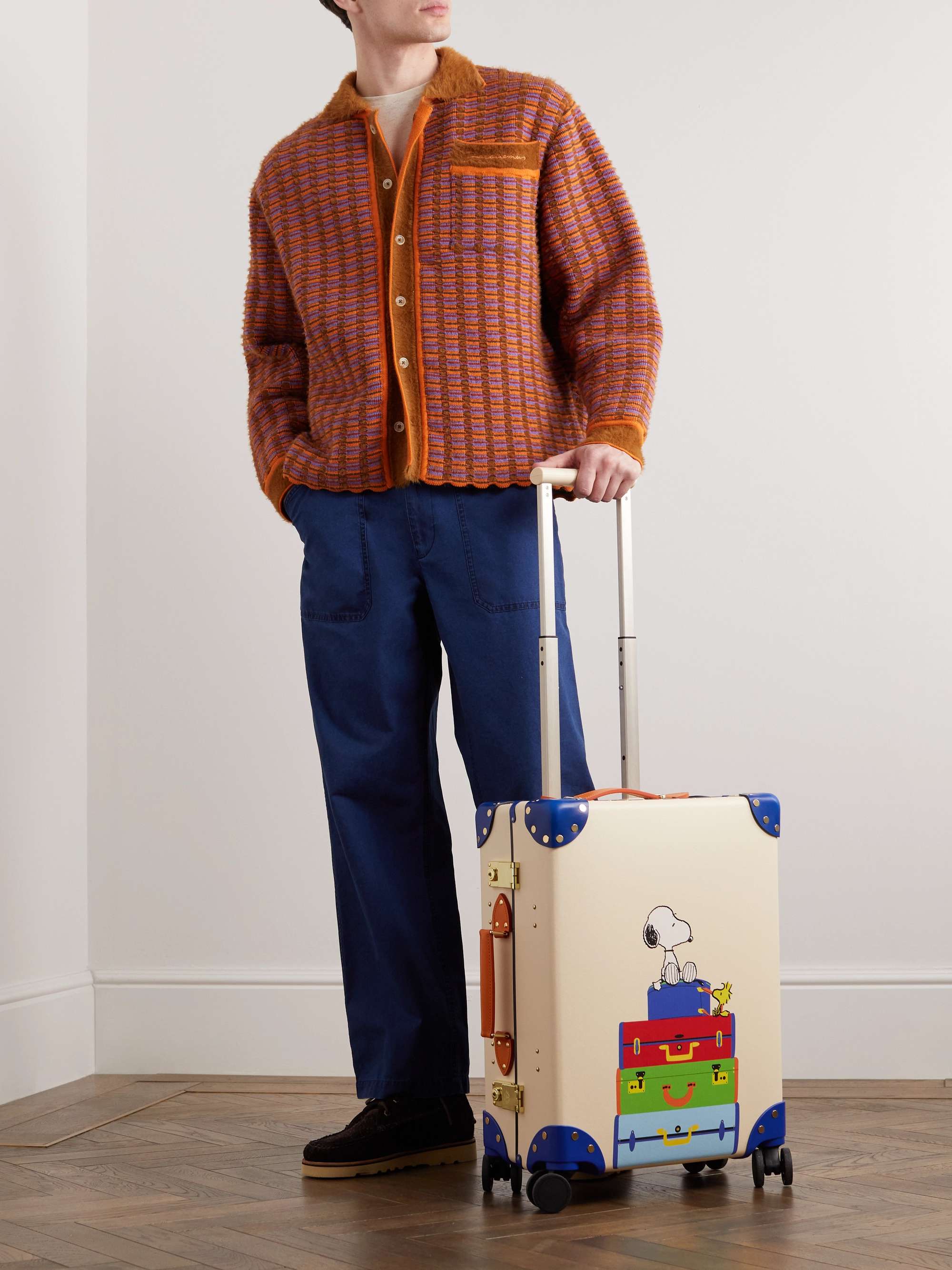 GLOBE-TROTTER + Peanuts Printed Leather-Trimmed Suitcase