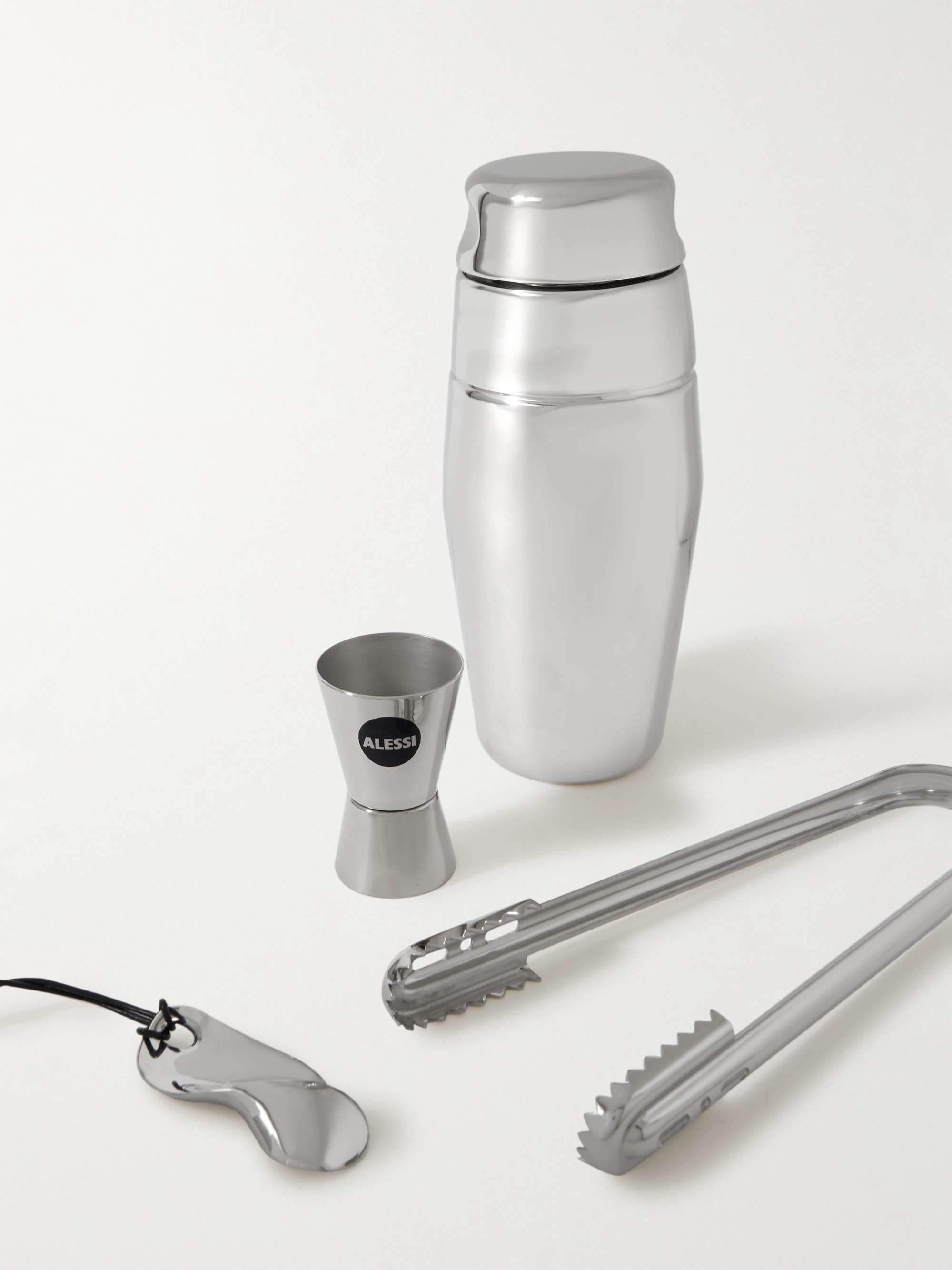 GLOBE-TROTTER + Alessi Leather-Trimmed Stainless Steel Cocktail Set