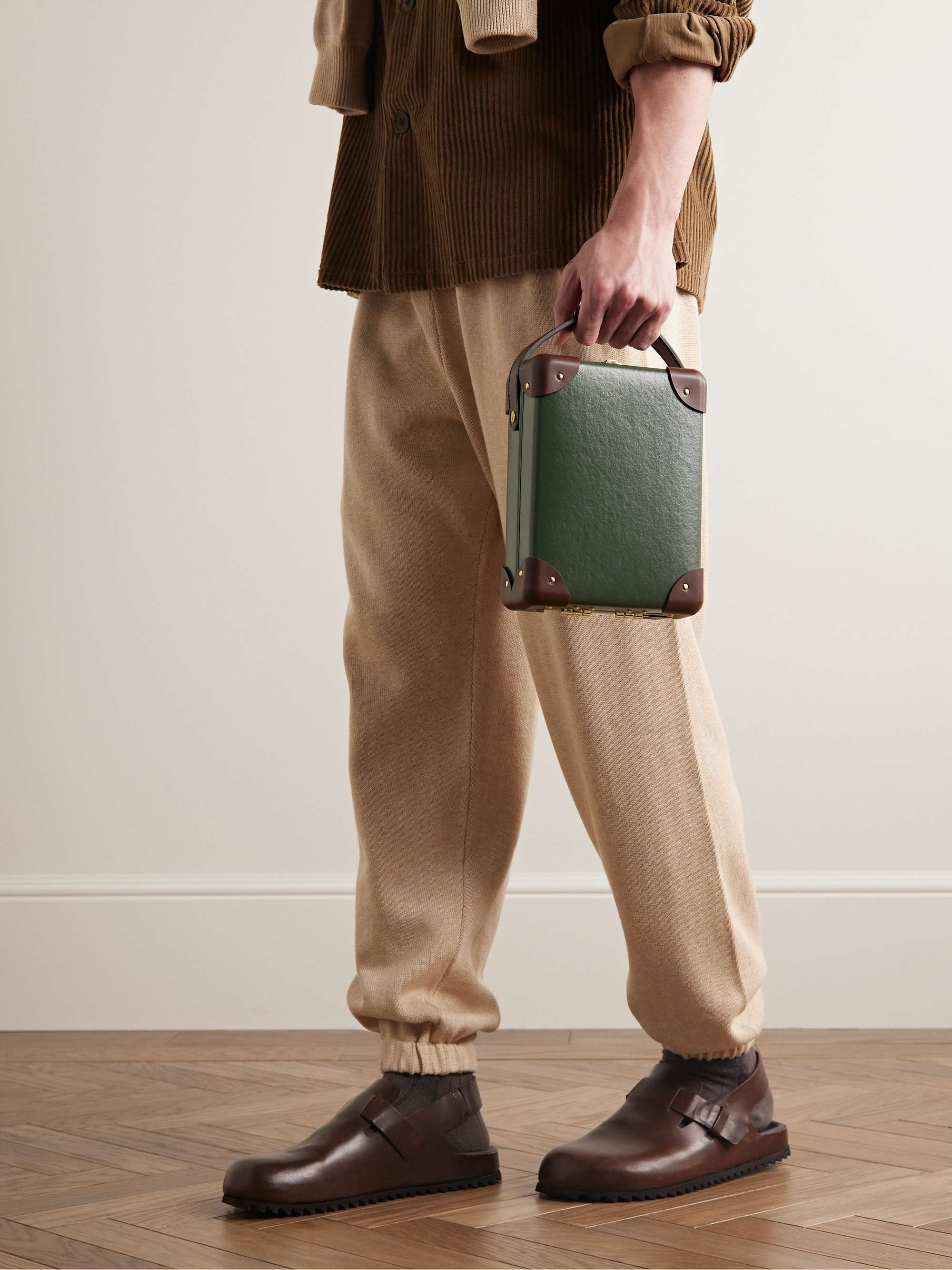 GLOBE-TROTTER Centenary Leather-Trimmed Vulcanised Fibreboard Three-Piece Watch Box