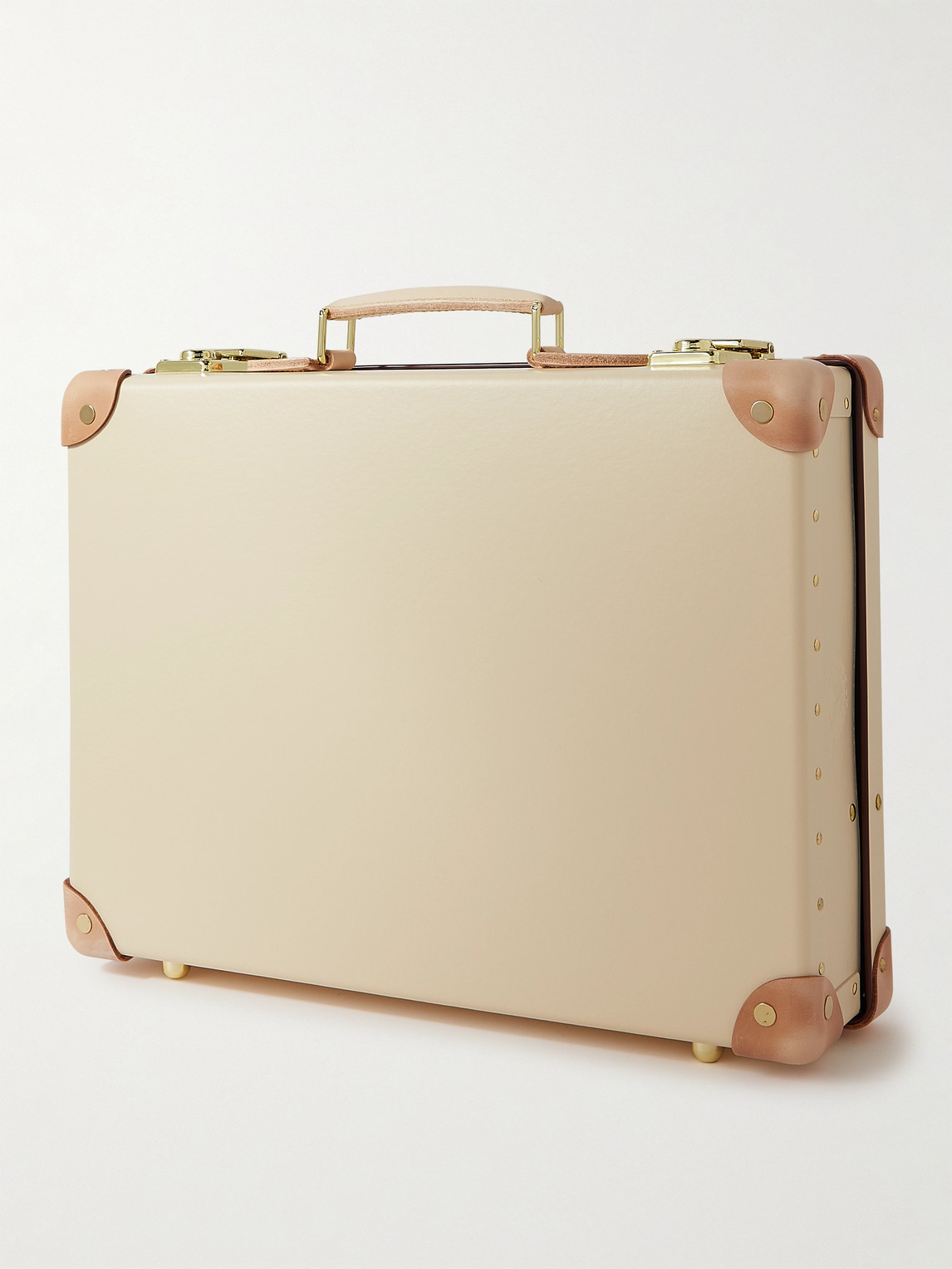 Shop Globe-trotter Carry-on Leather-trimmed Attaché Case In Neutrals