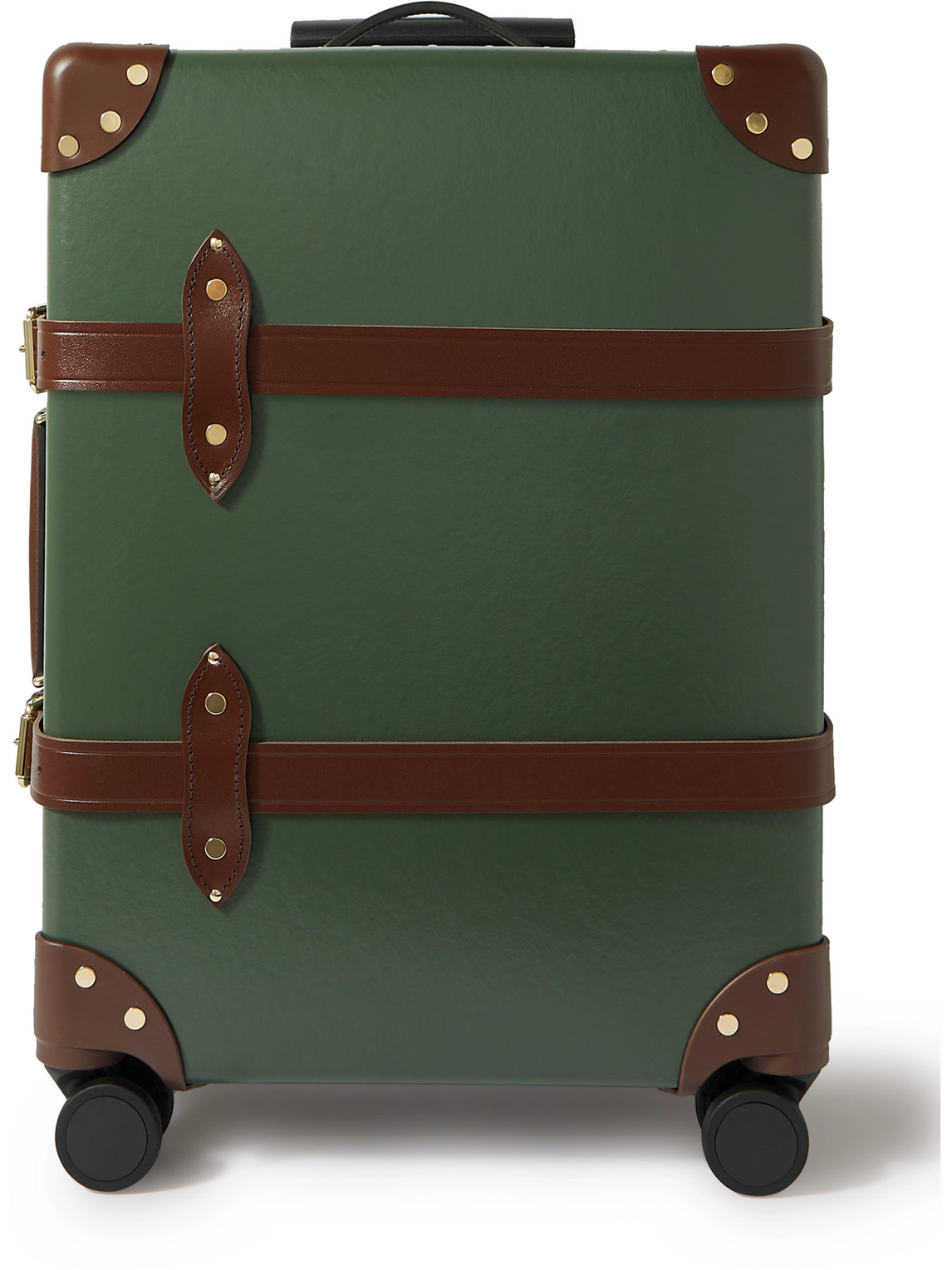 Globe-trotter Centenary Leather-trimmed Carry-on Suitcase In Green