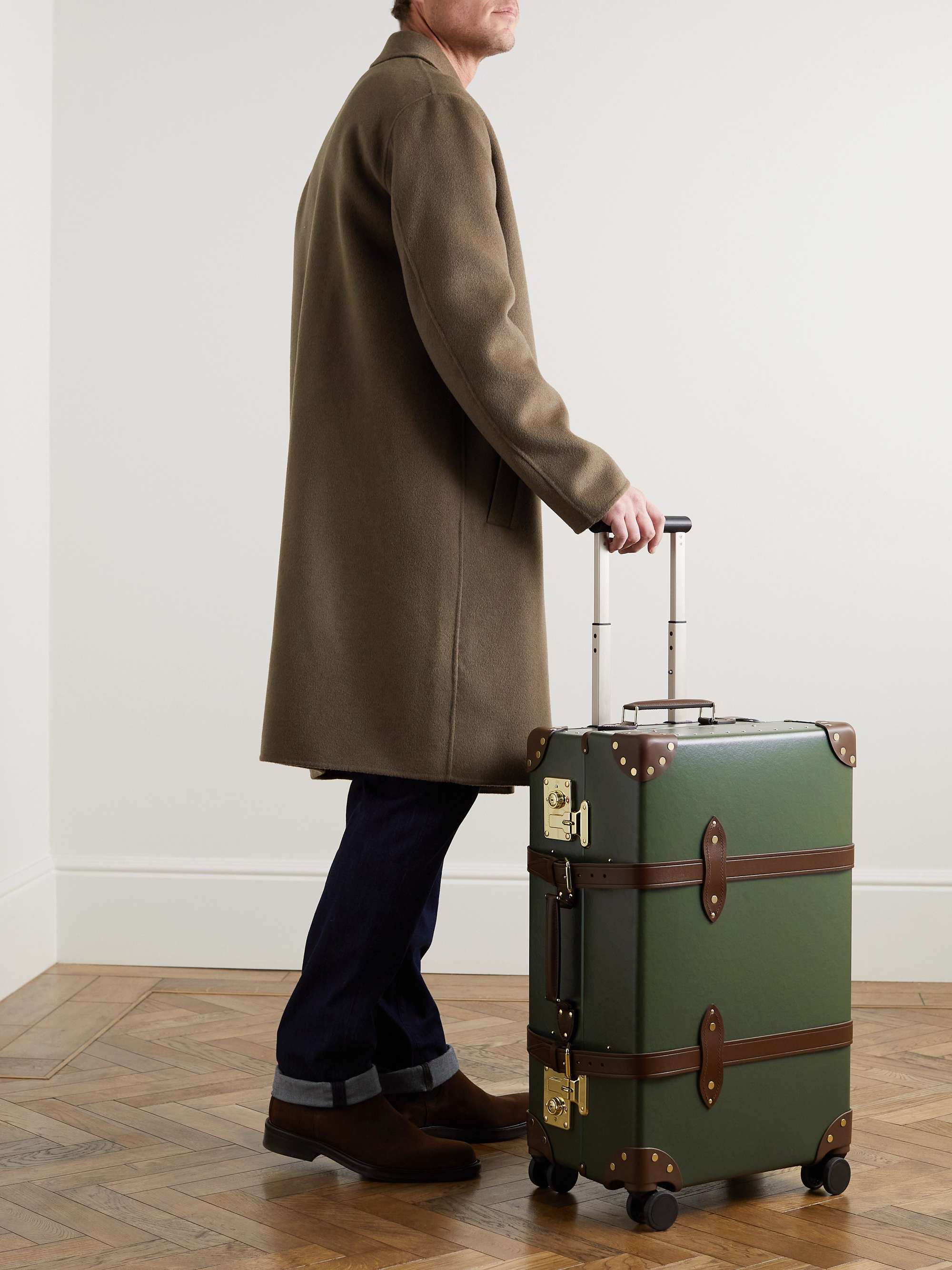 GLOBE-TROTTER Check-In Leather-Trimmed Trolley Case for Men | MR PORTER