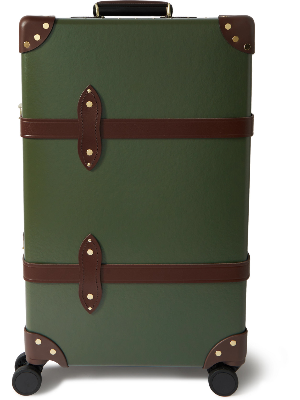 Globe-trotter Check-in Leather-trimmed Trolley Case In Green
