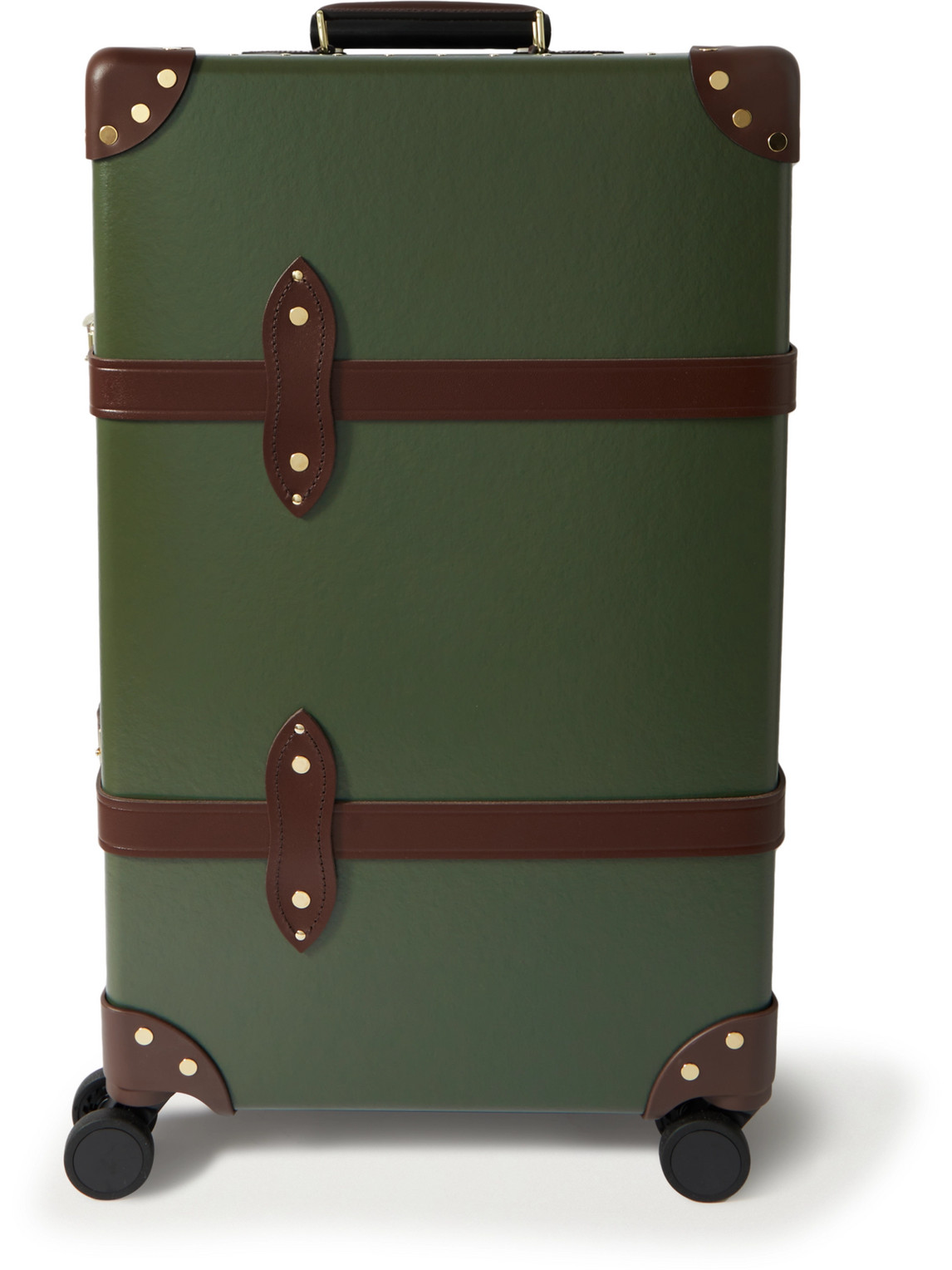 Globe-trotter Check-in Leather-trimmed Trolley Case In Green