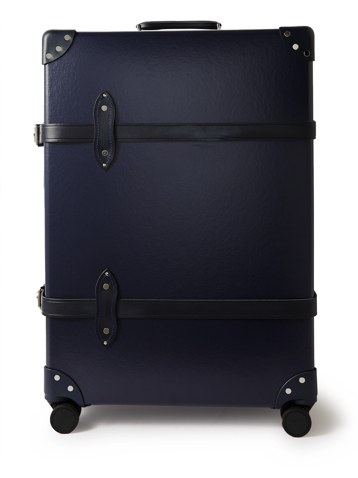 Shop Globe-trotter Centenary 30&quot; Leather-trimmed Suitcase In Blue