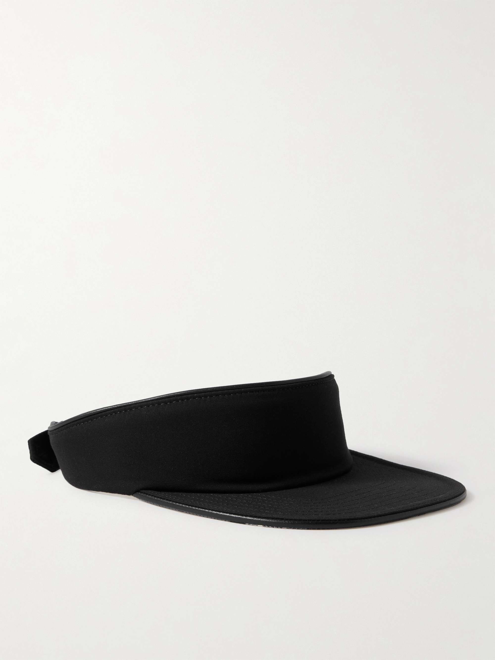 BURBERRY Logo Embroidered Leather Trimmed Cotton Gabardine Visor for Men MR PORTER