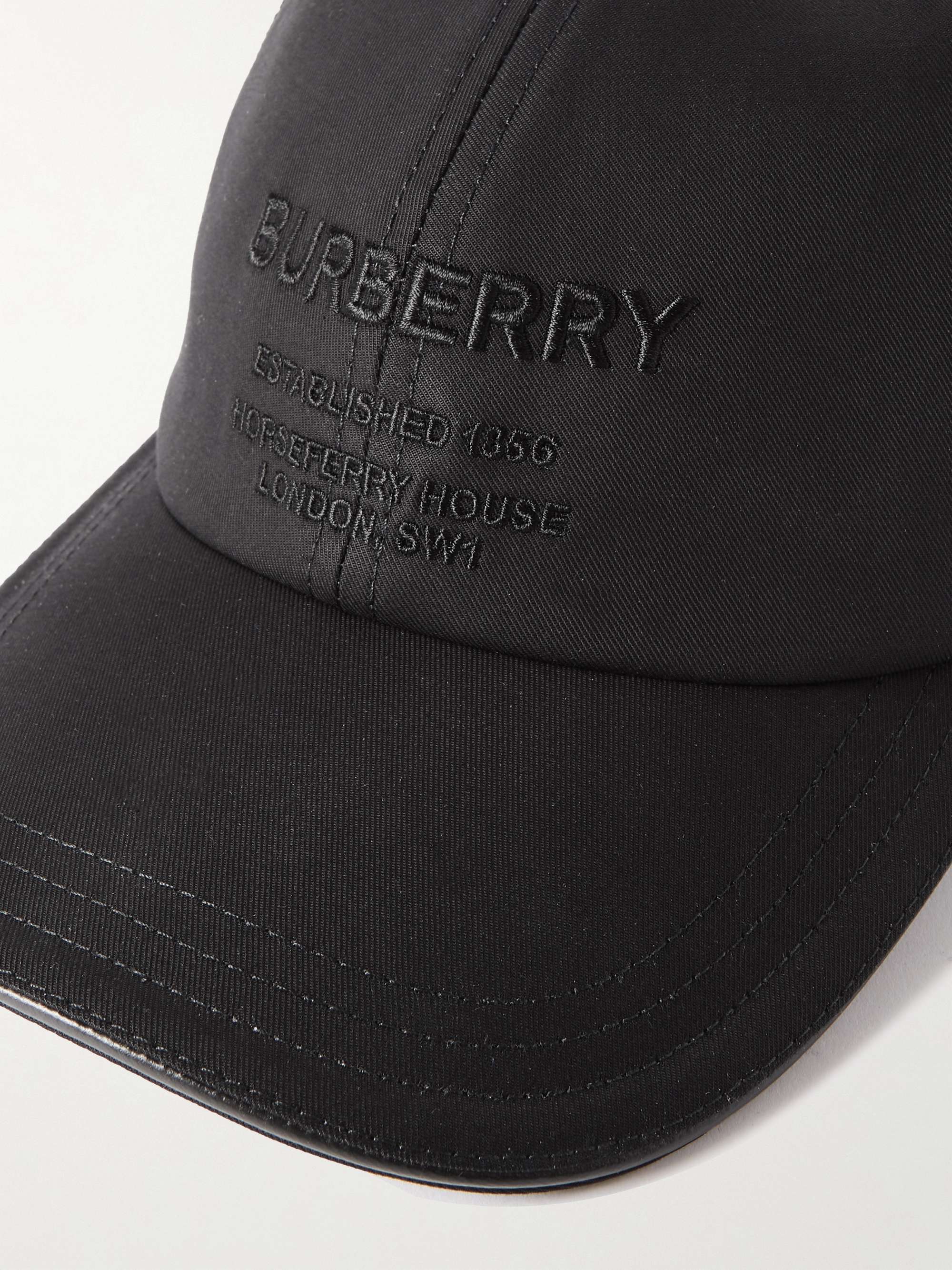 Logo Embroidered Cotton Twill and Mesh Baseball Cap