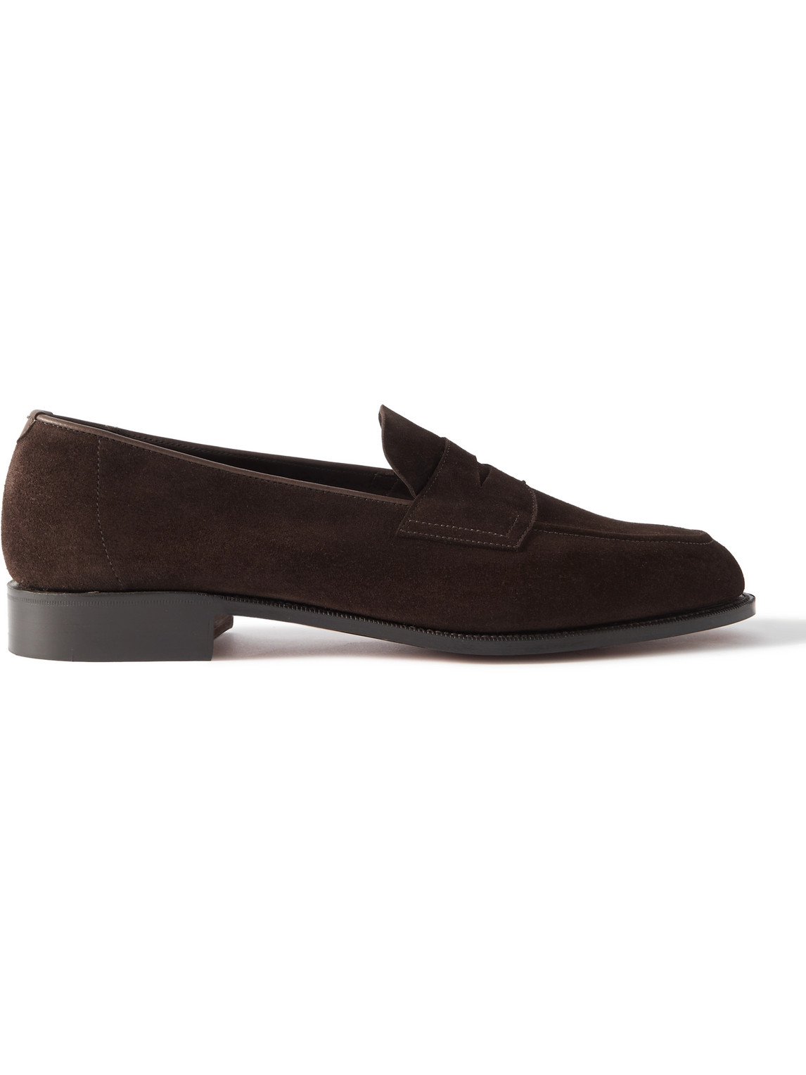 EDWARD GREEN PICADILLY SUEDE PENNY LOAFERS