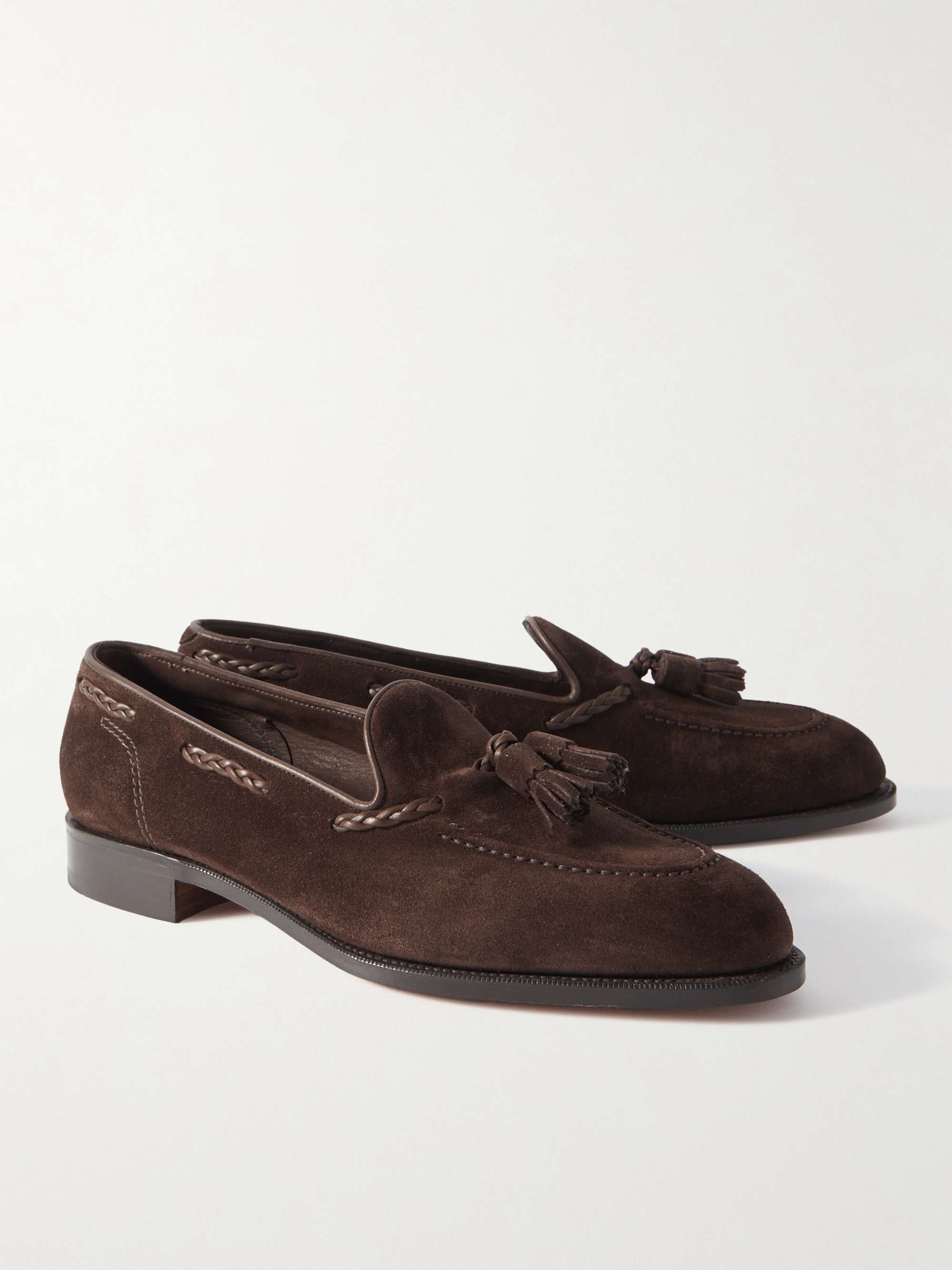 EDWARD GREEN Belgravia Leather-Trimmed Suede Tasselled Loafers for Men ...