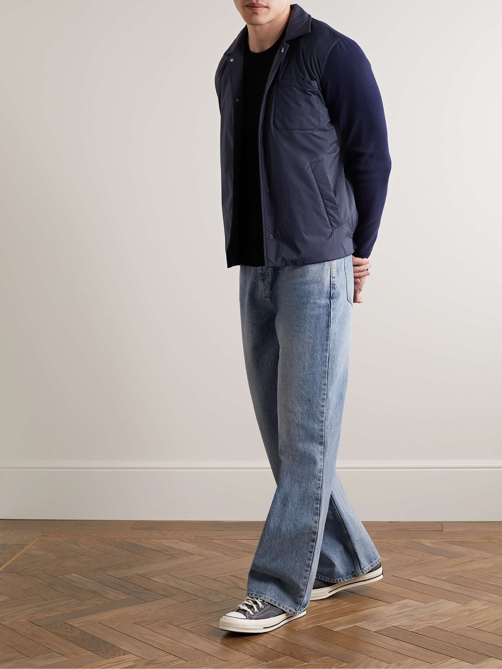 HERNO Slim Fit Panelled Cotton and Shell Padded Shirt Jacket for