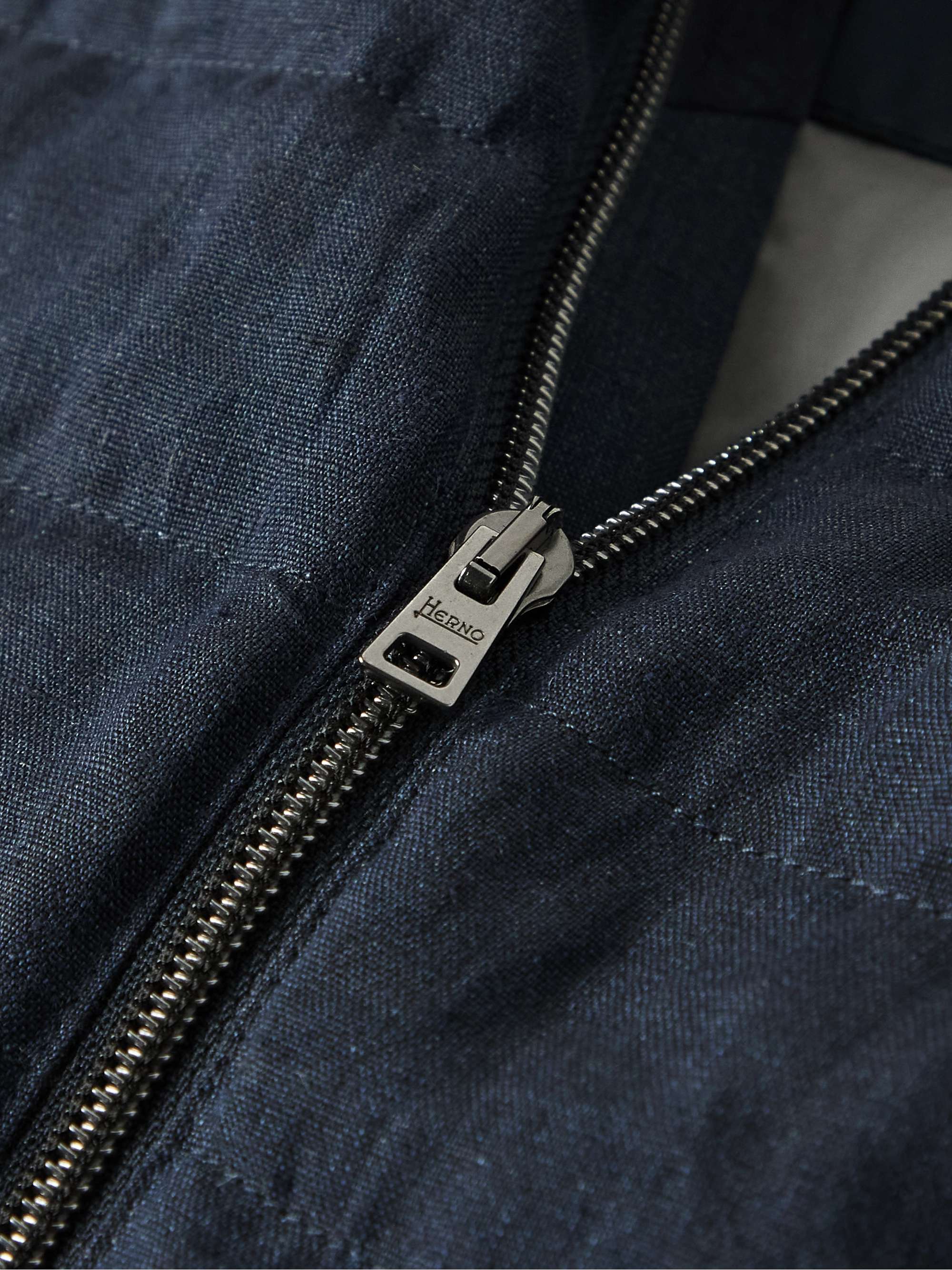 HERNO Quilted Linen Down Gilet