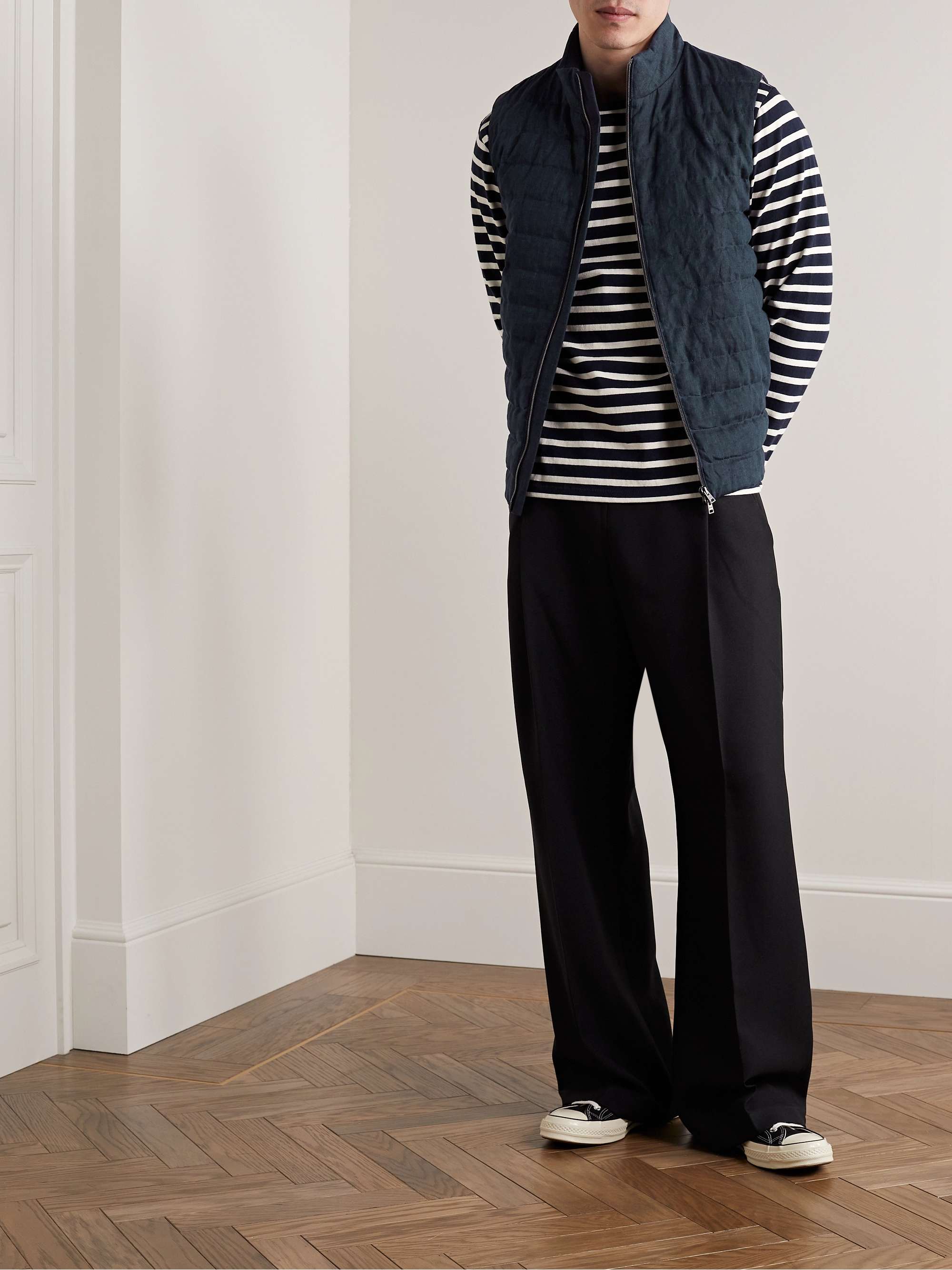 HERNO Quilted Linen Down Gilet