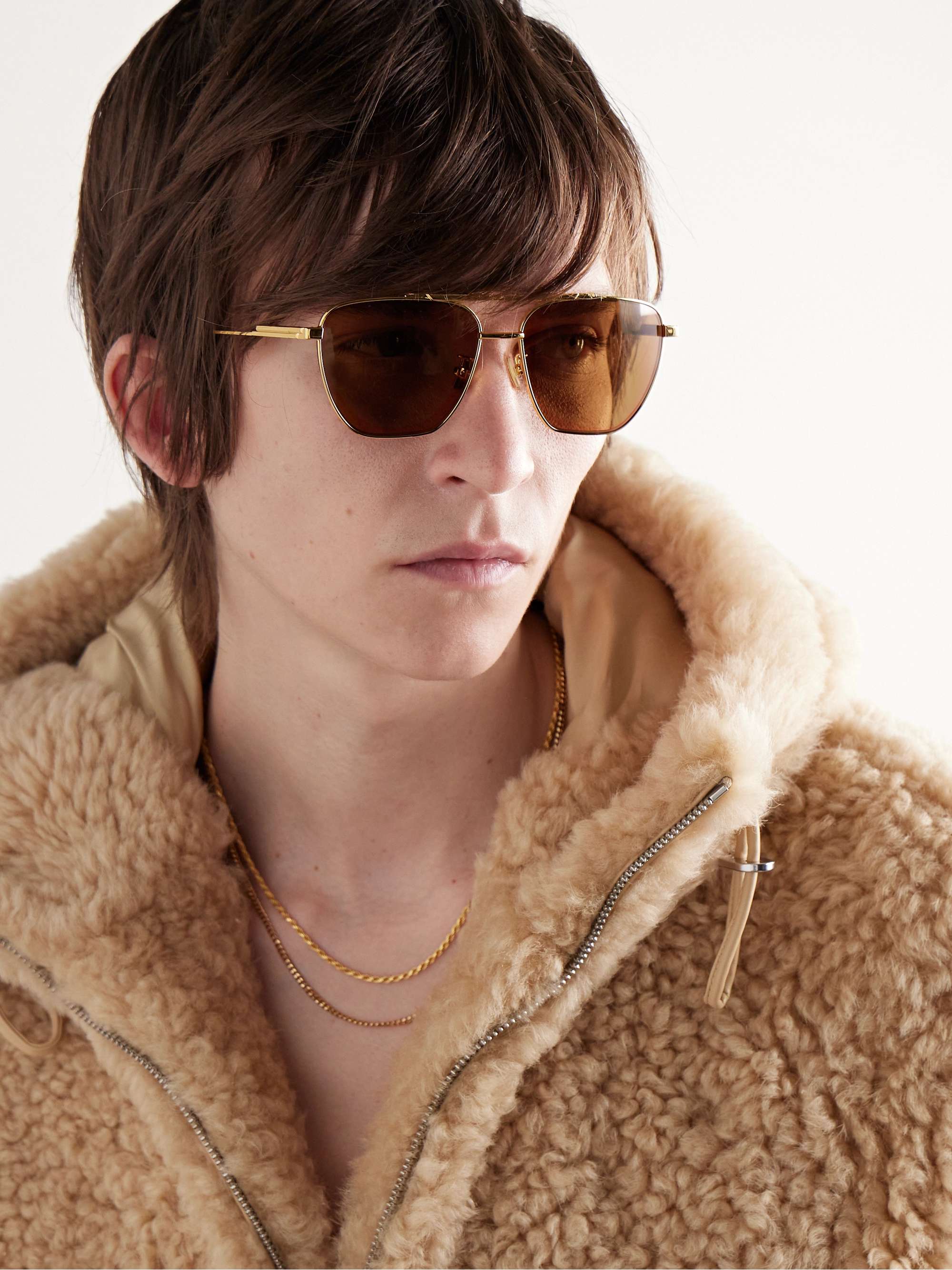 BOTTEGA VENETA EYEWEAR Aviator-Style Metal Sunglasses