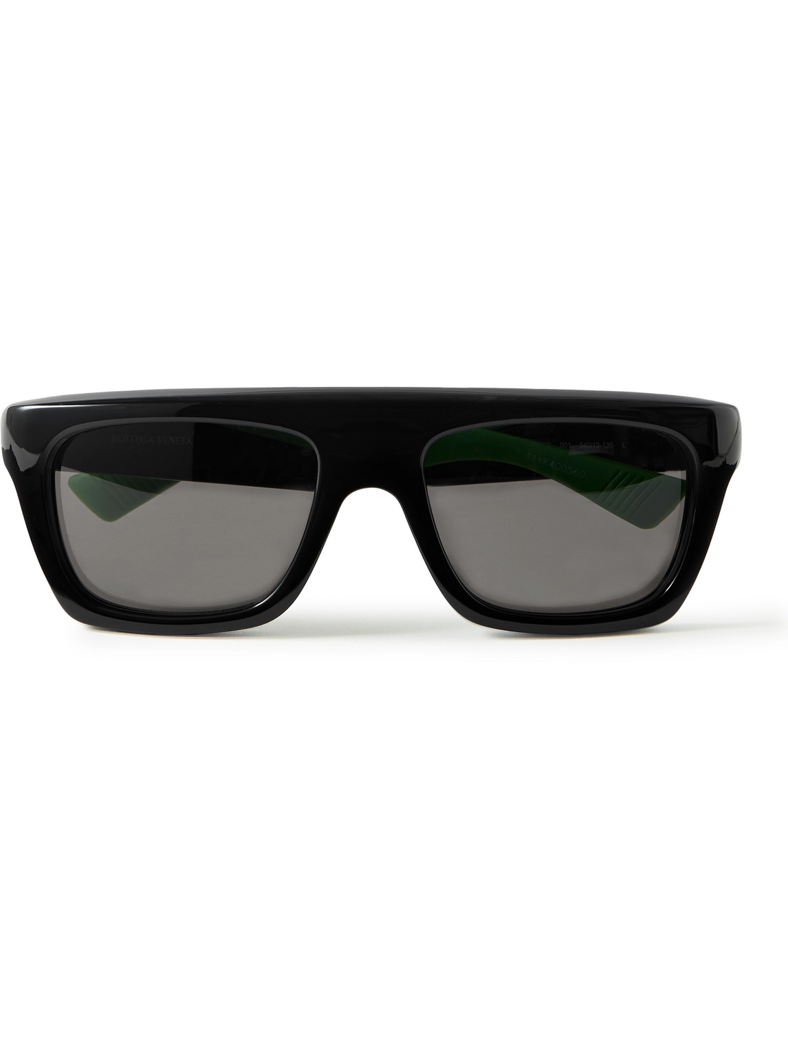 Bottega Veneta Square-frame Rubber-trimmed Acetate Sunglasses In Black