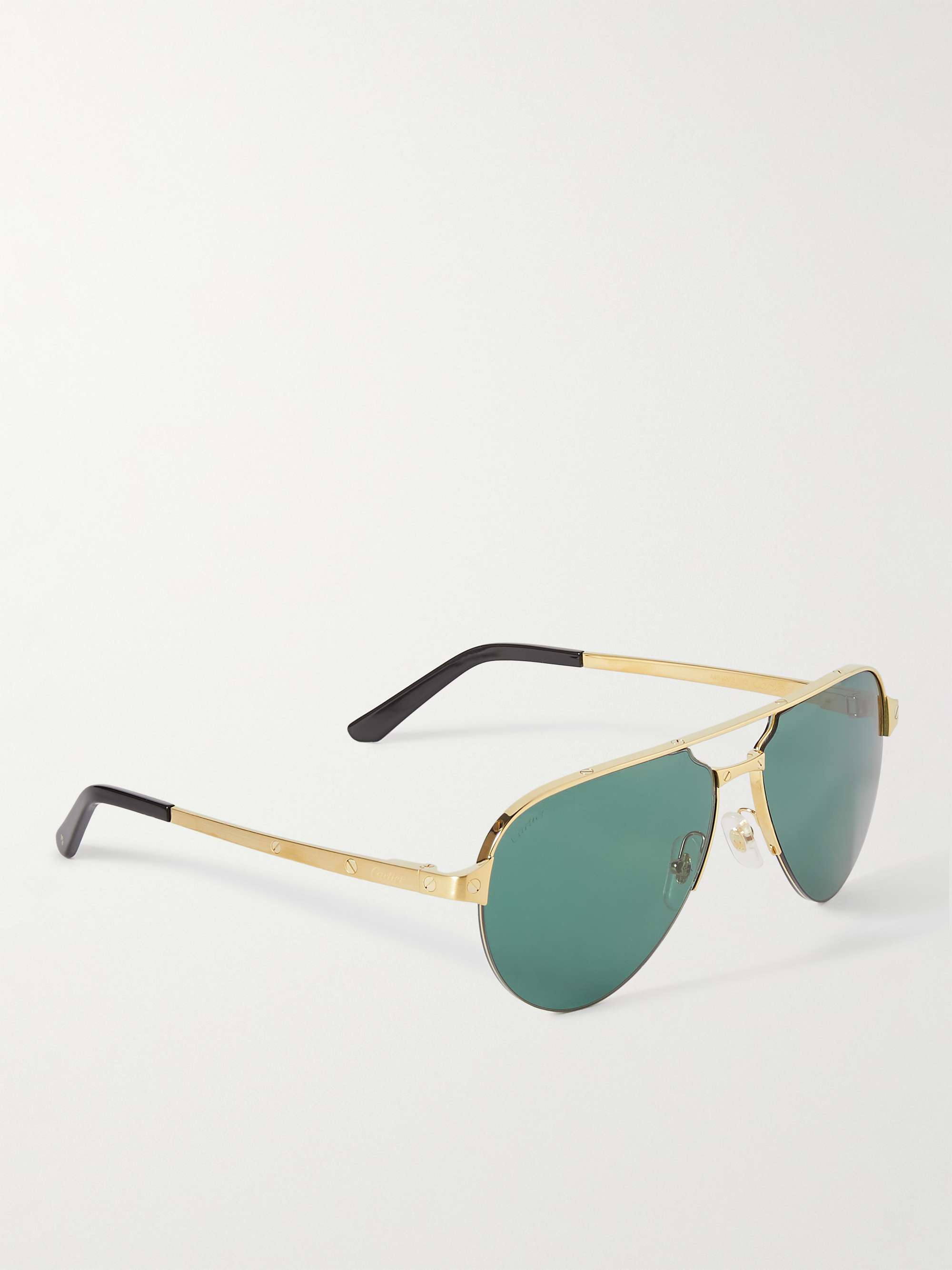 CARTIER EYEWEAR Aviator-Style Gold-Tone and Acetate Sunglasses for Men ...