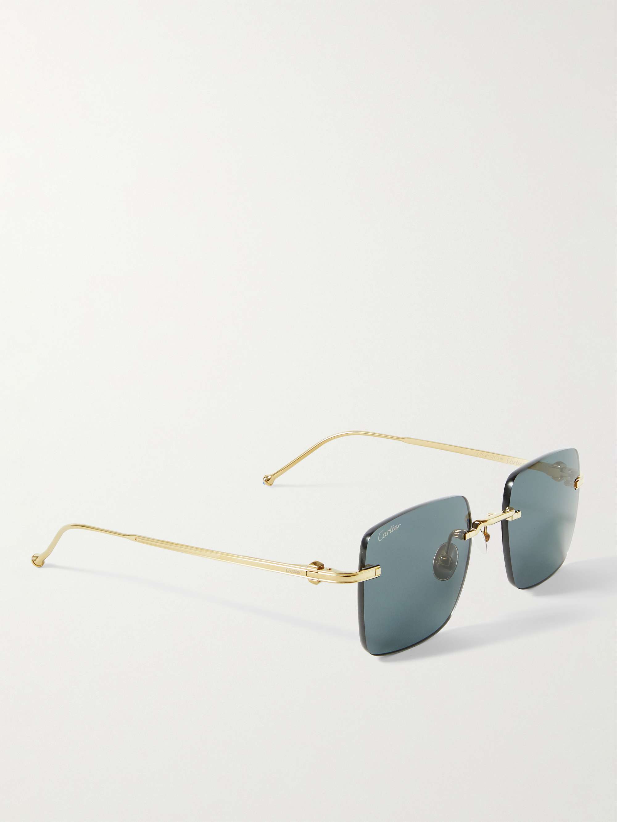 CARTIER EYEWEAR Frameless Gold-Tone Sunglasses