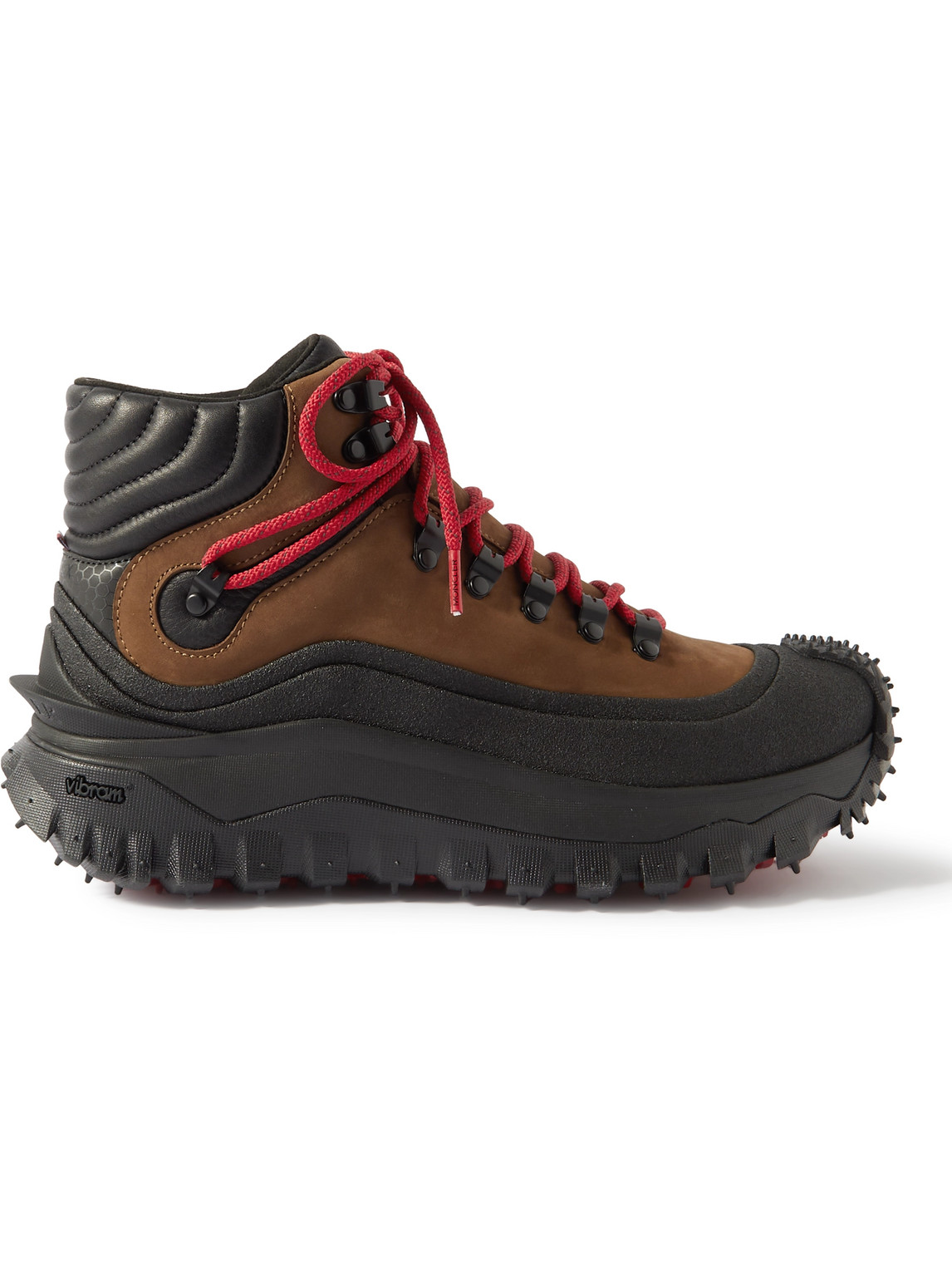 Shop Moncler Trailgrip Gtx Leather Hiking Boots In Red