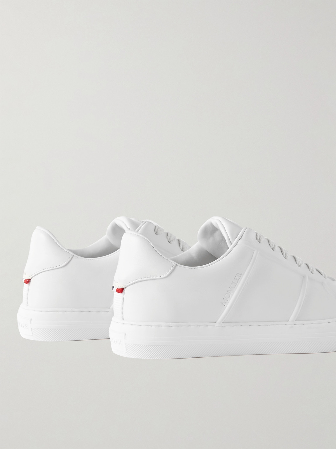 Shop Moncler Neue York Logo-appliquéd Leather Sneakers In White