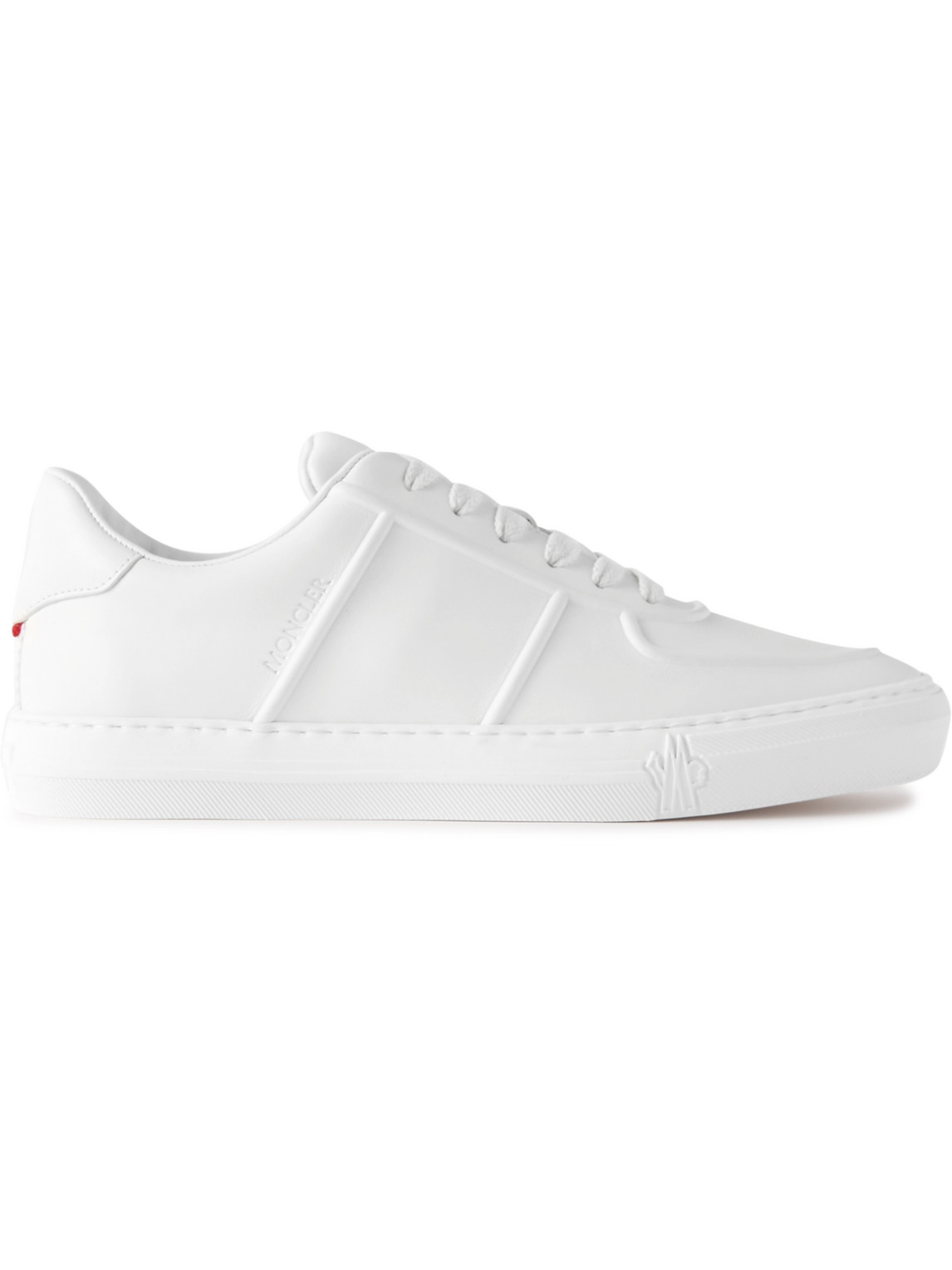 Moncler Neue York Logo-appliquéd Leather Sneakers In White