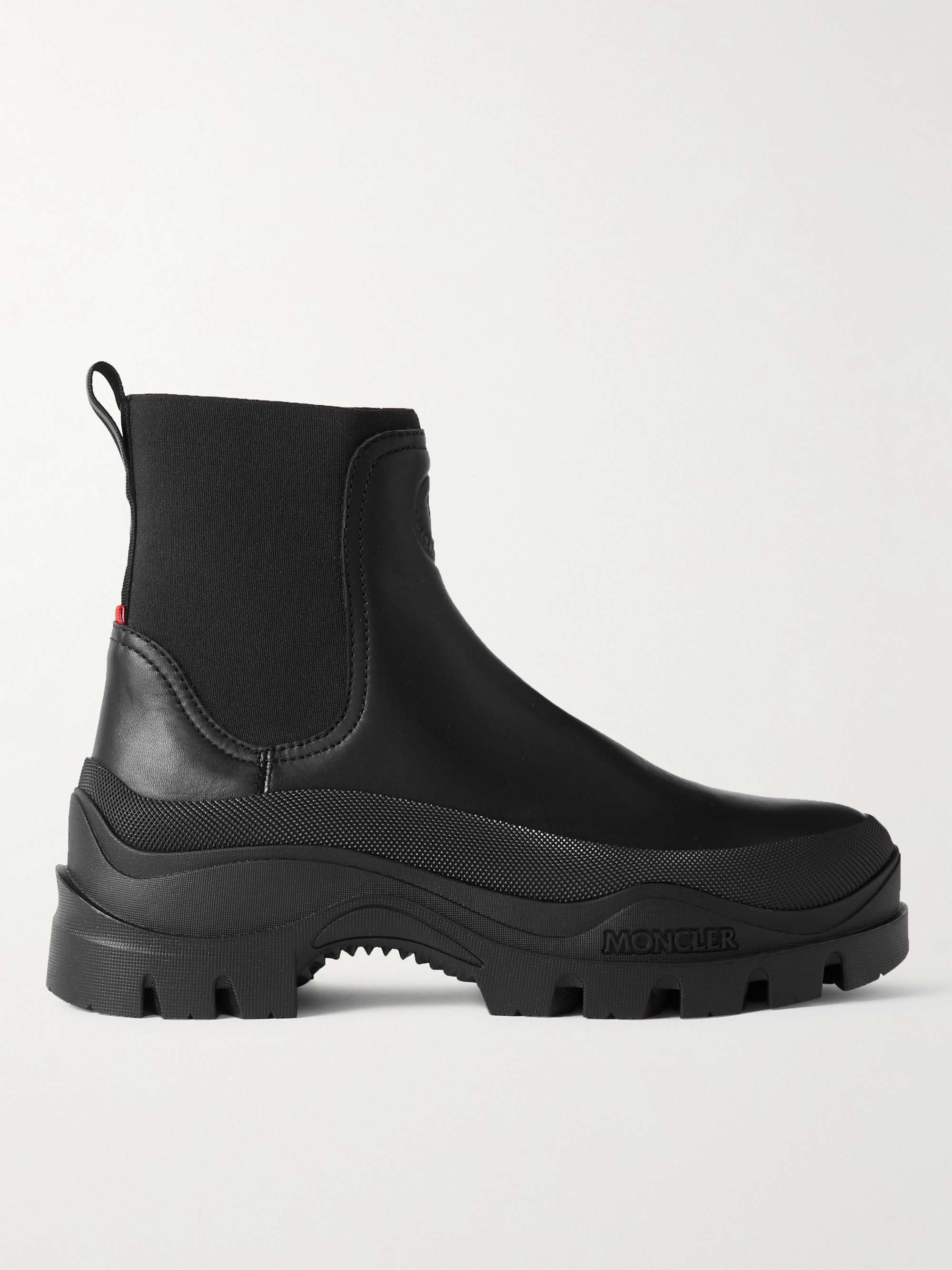 Larue Rubber-Trimmed Leather Chelsea Boots
