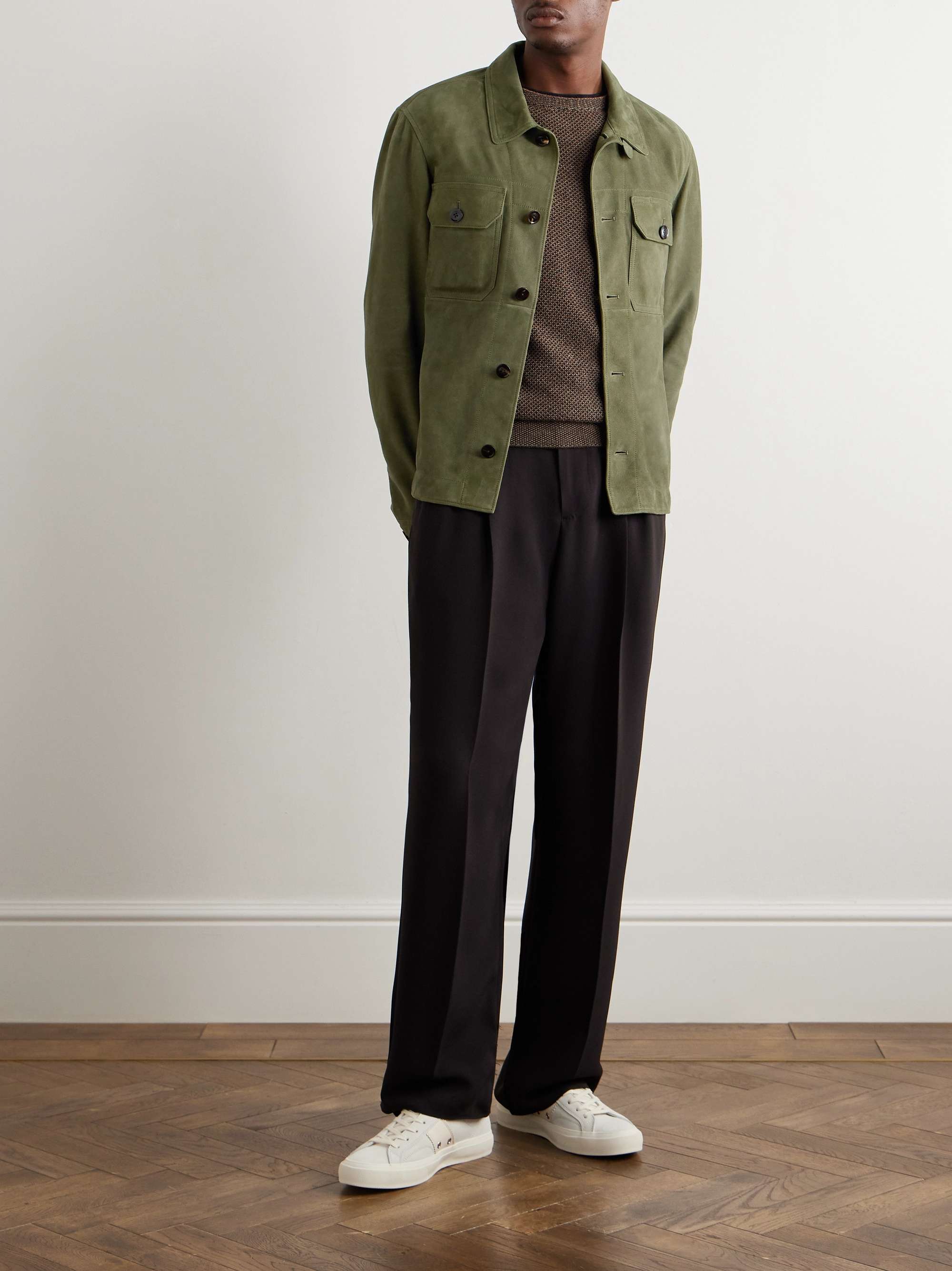 TOM FORD Leather-Trimmed Suede Blouson Jacket for Men | MR PORTER