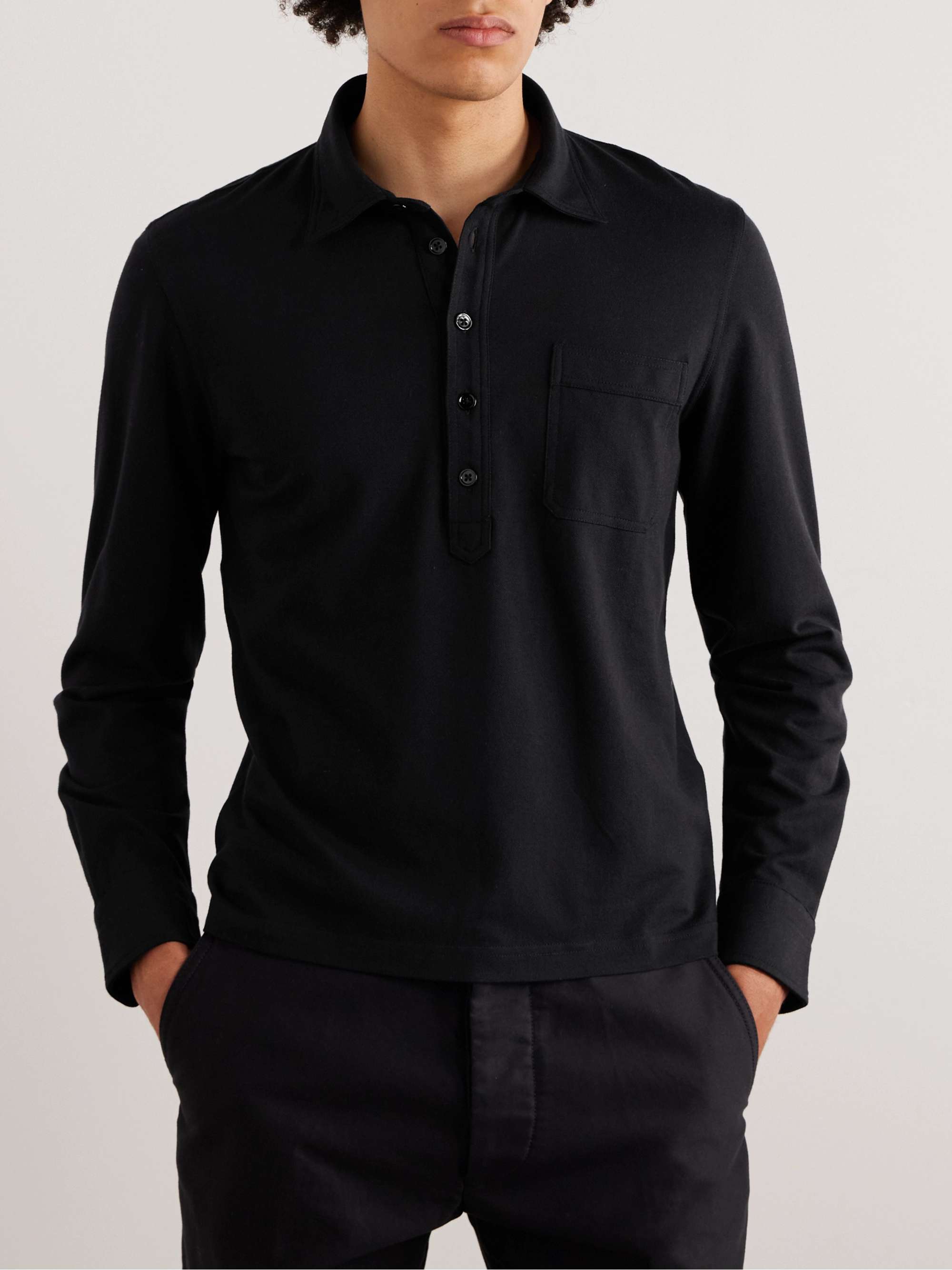 TOM FORD 長袖ポロシャツ SILK BLEND PIQUET POLO SILK BLEND PIQUET POLO | TOM FORD Fashion