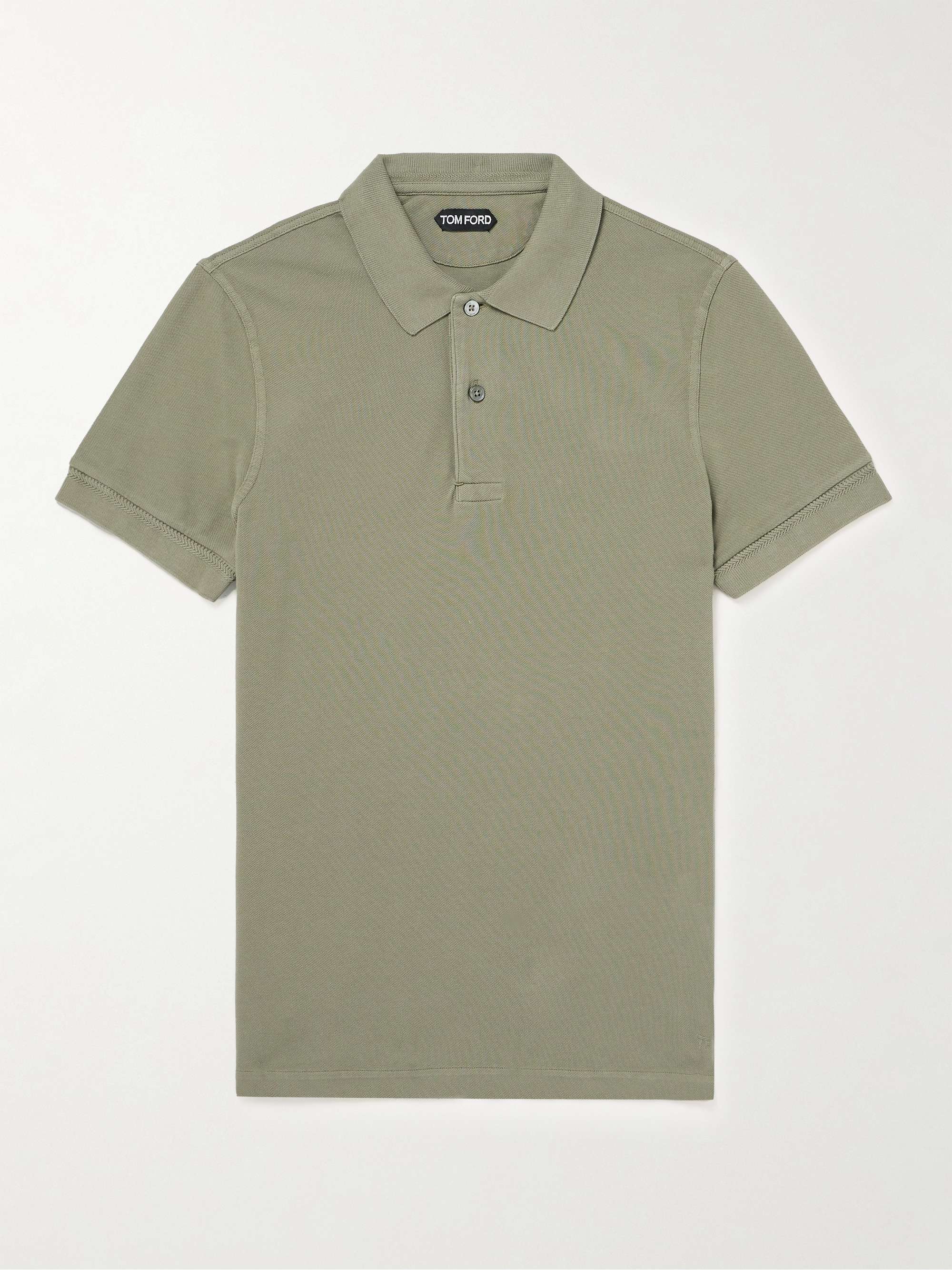 TOM FORD Garment-Dyed Cotton-Piqué Polo Shirt for Men | MR PORTER