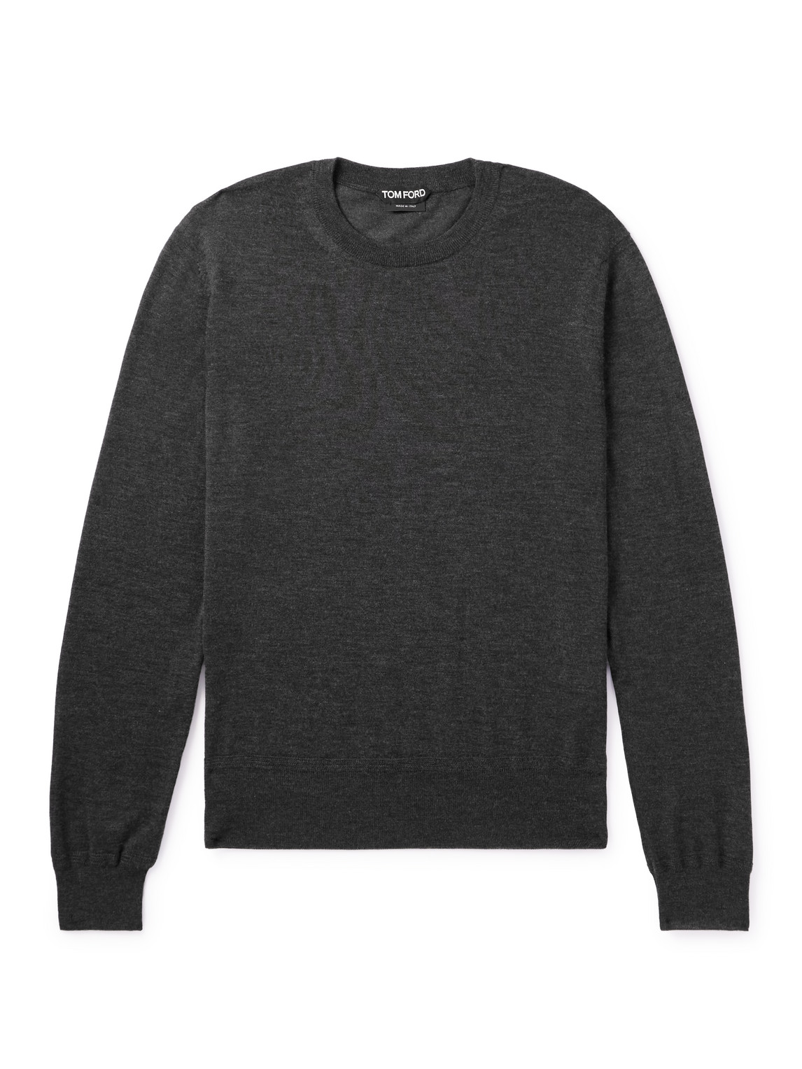 Tom Ford Slim-fit Cashmere And Silk-blend Sweater In Gray